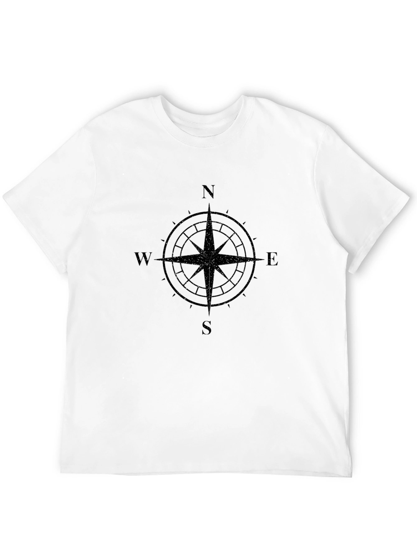 Compass Rose Graphic Tee - Black Cotton T-Shirt