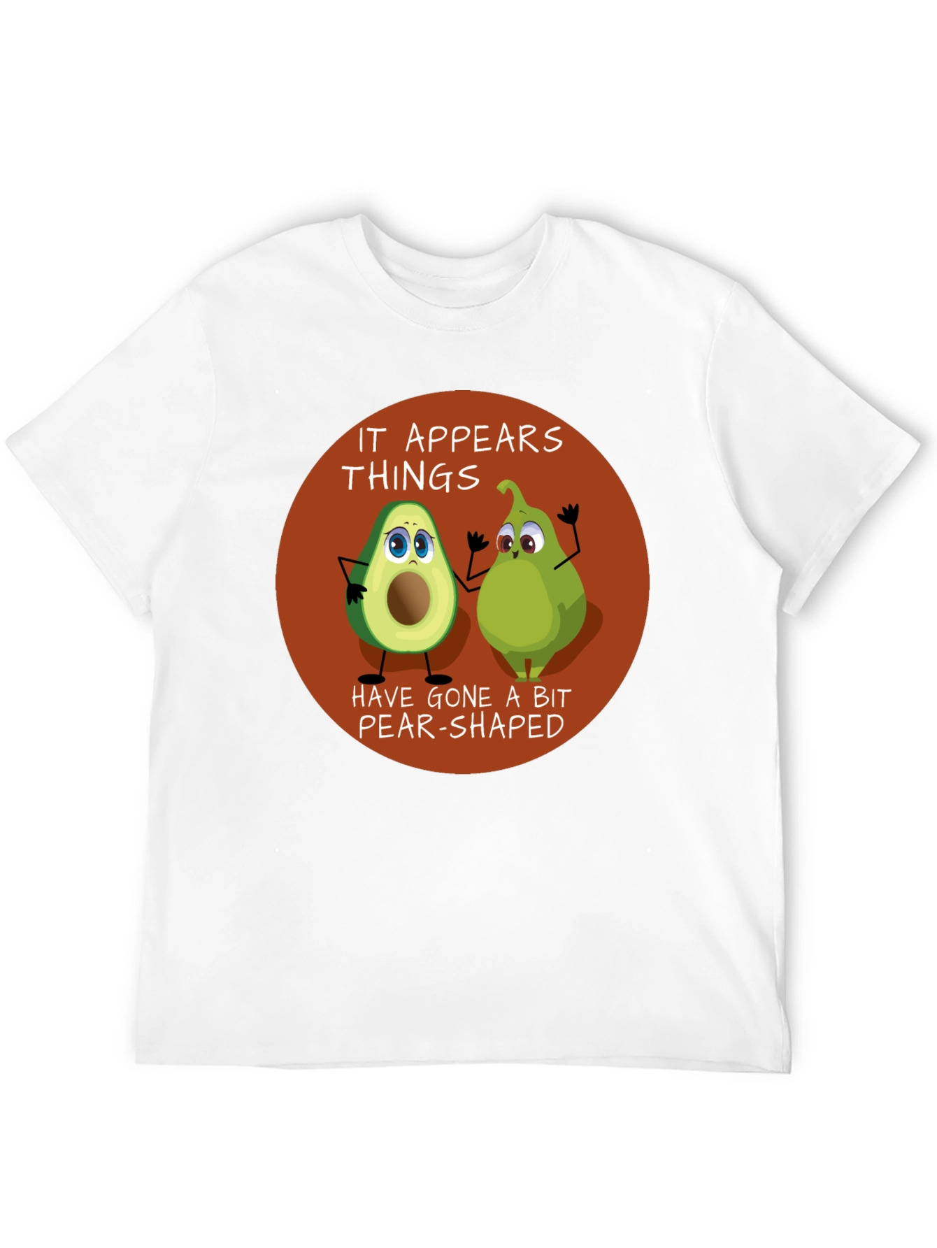 Funny Avocado & Pear Graphic T-Shirt