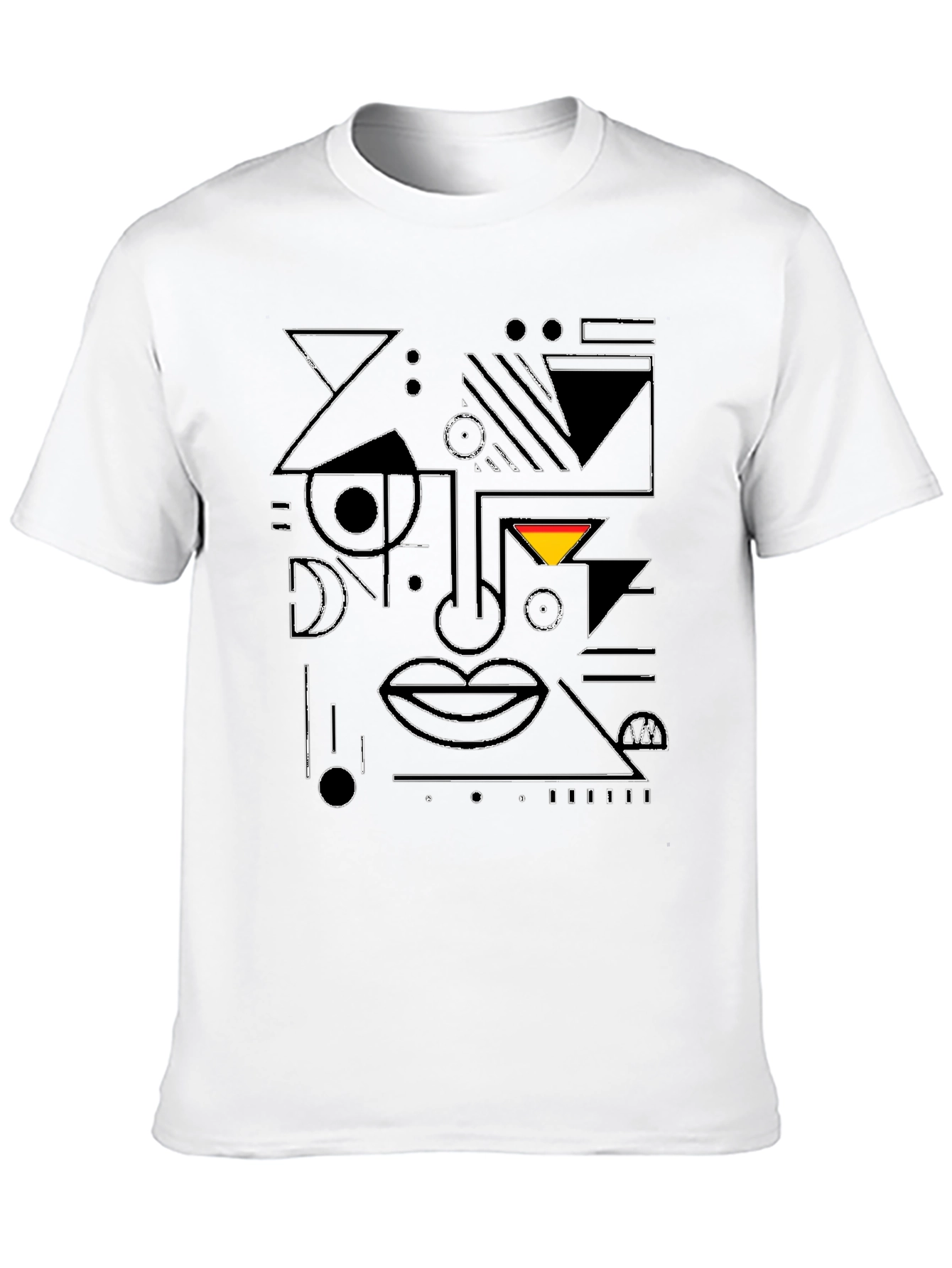 Abstract Geometric Line Art Graphic T-Shirt