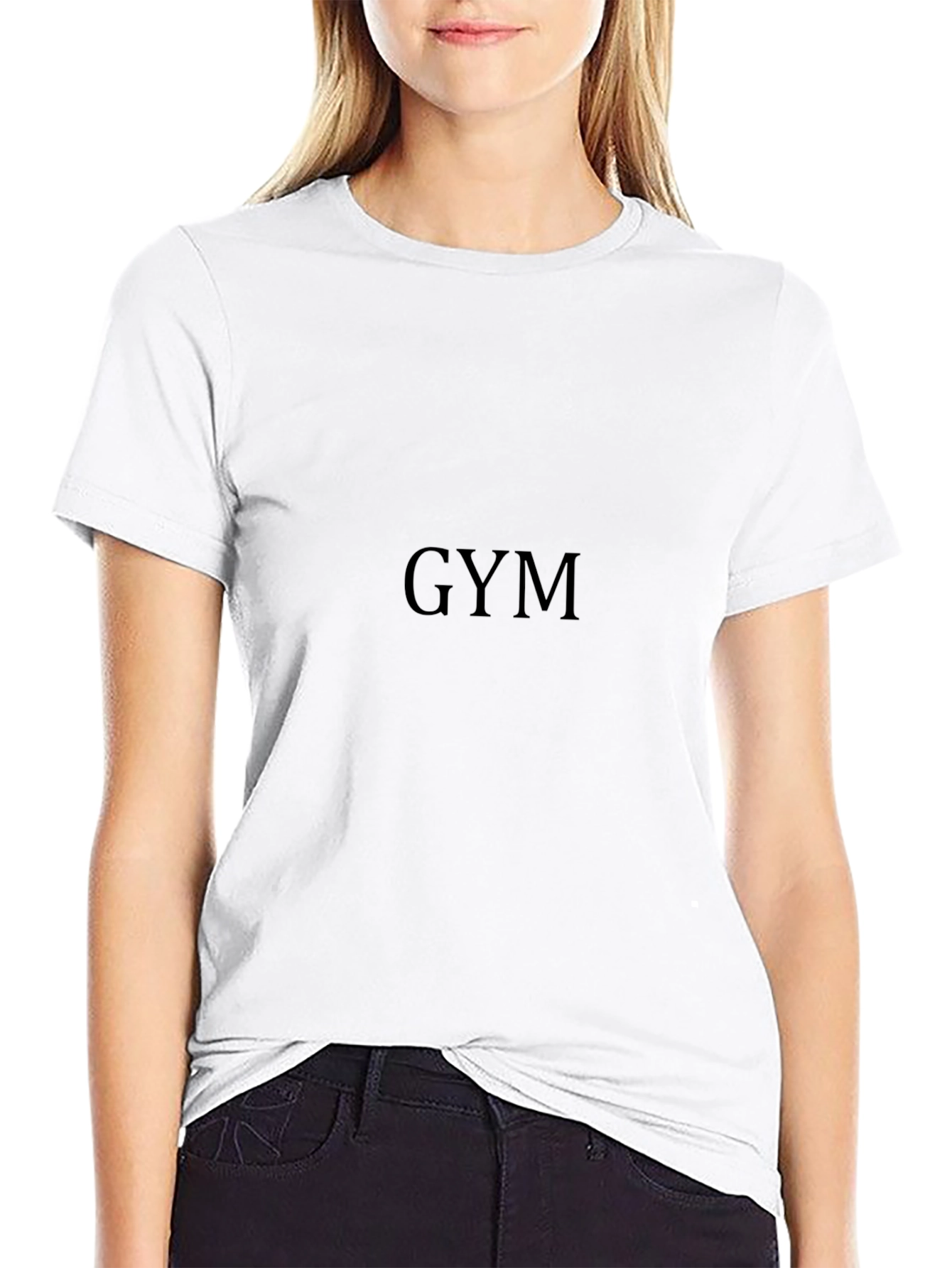 Mens Black GYM Text T-Shirt