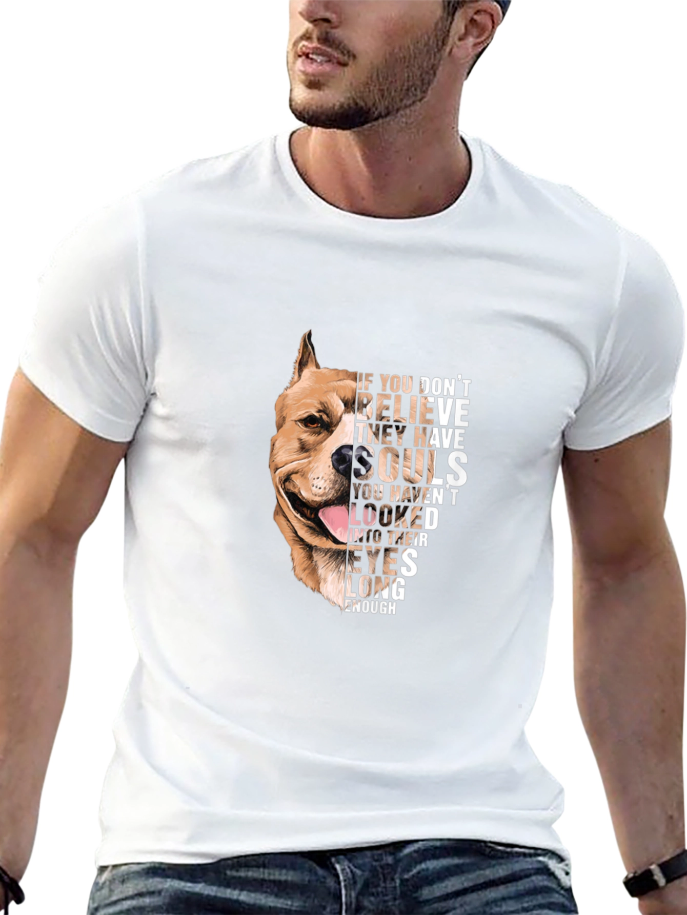 Dog Lovers Soulful Pitbull Graphic Tee