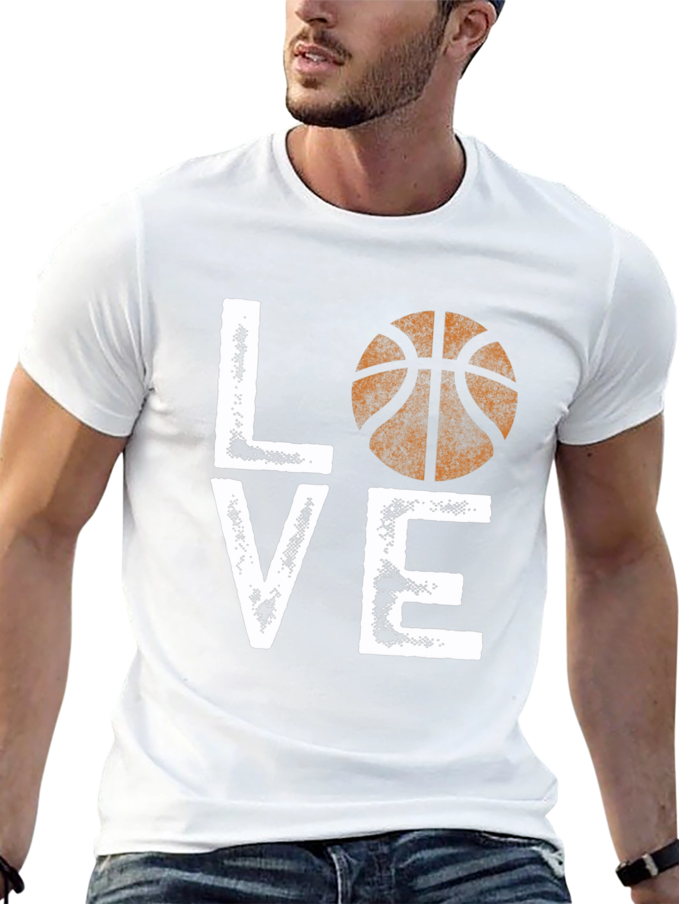 Basketball Love T-Shirt - Graphic Print Tee