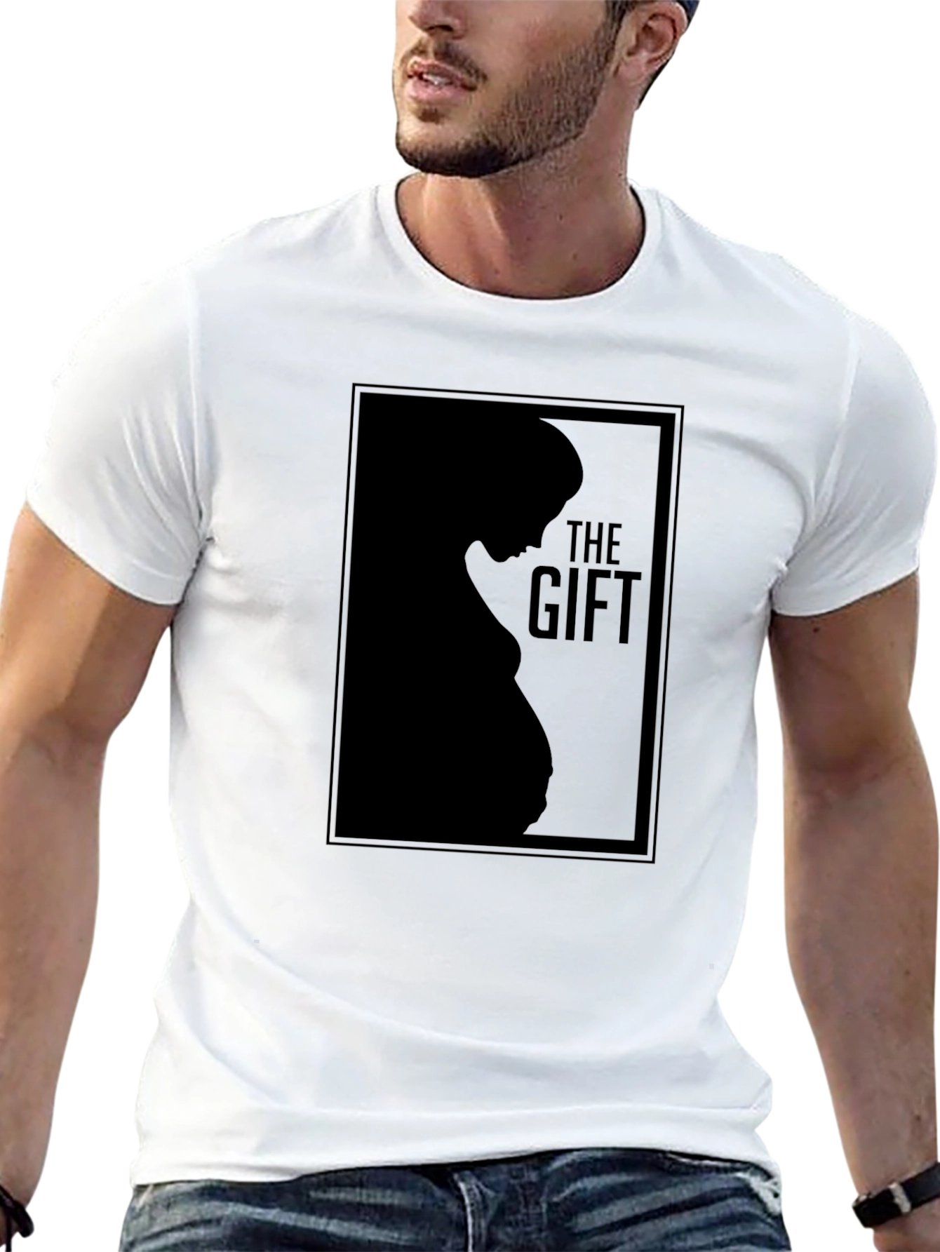 The Gift Pregnancy Silhouette T-Shirt - Black
