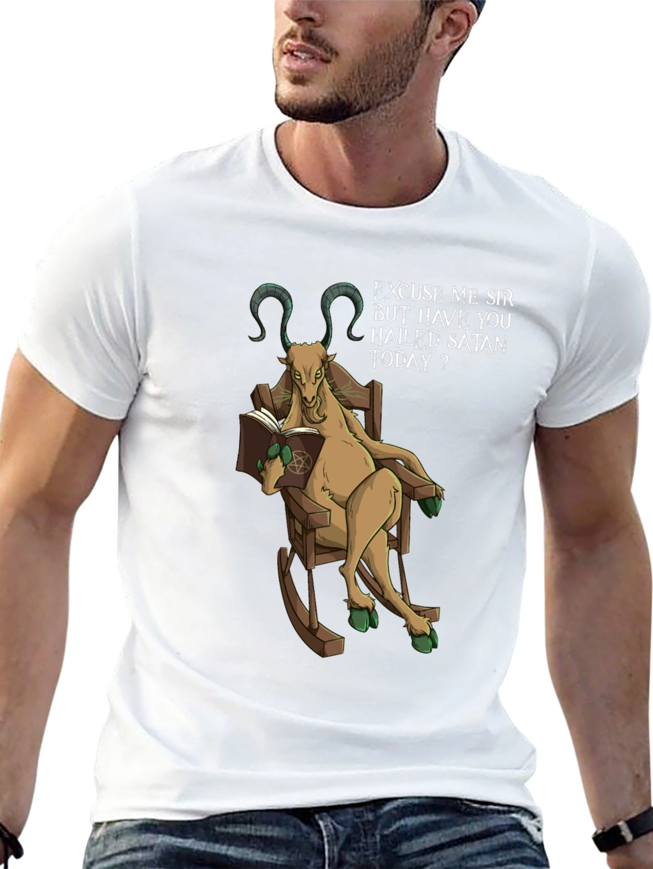 Hail Satan Funny Graphic T-Shirt
