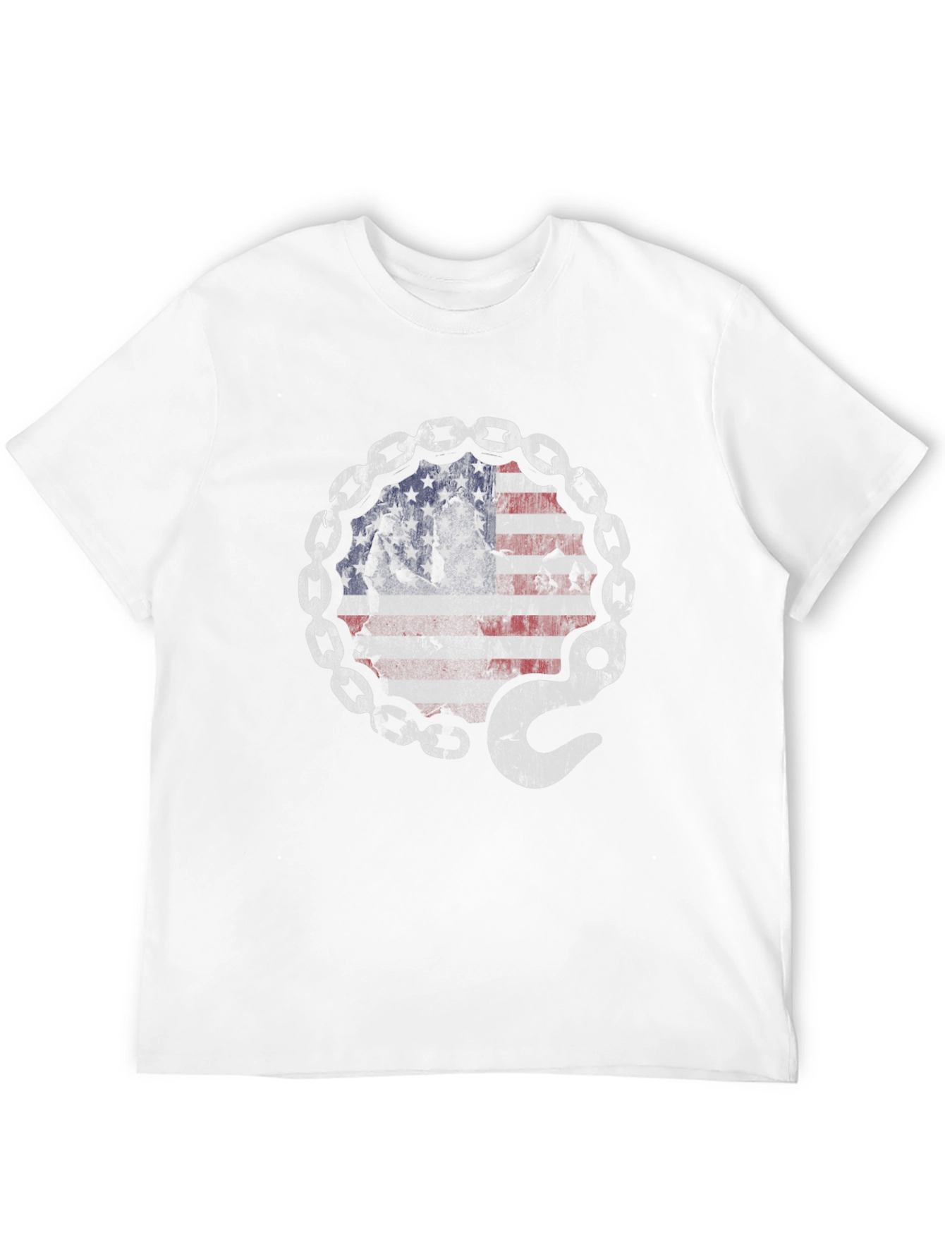 American Flag Chain Hook T-Shirt
