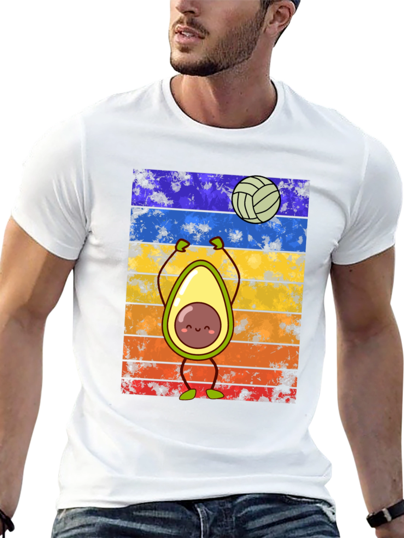 Avocado Volleyball Retro T-Shirt