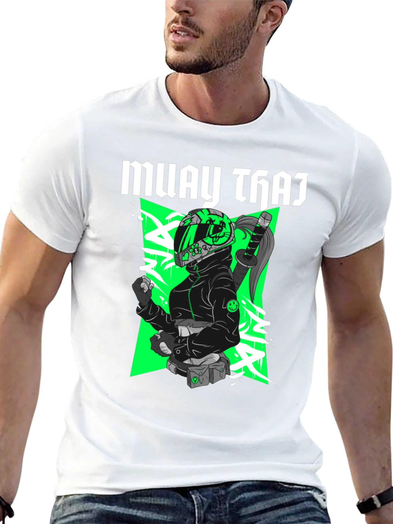 Muay Thai Moto Girl Graphic Tee