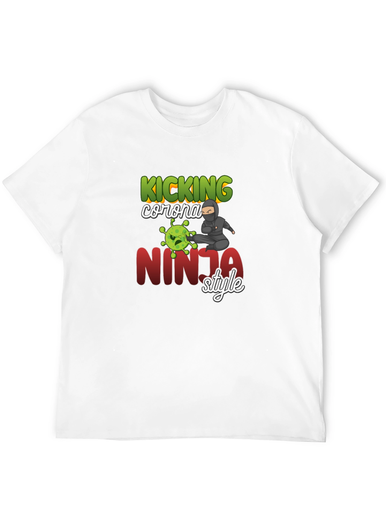 Kicking Corona Ninja Style T-Shirt