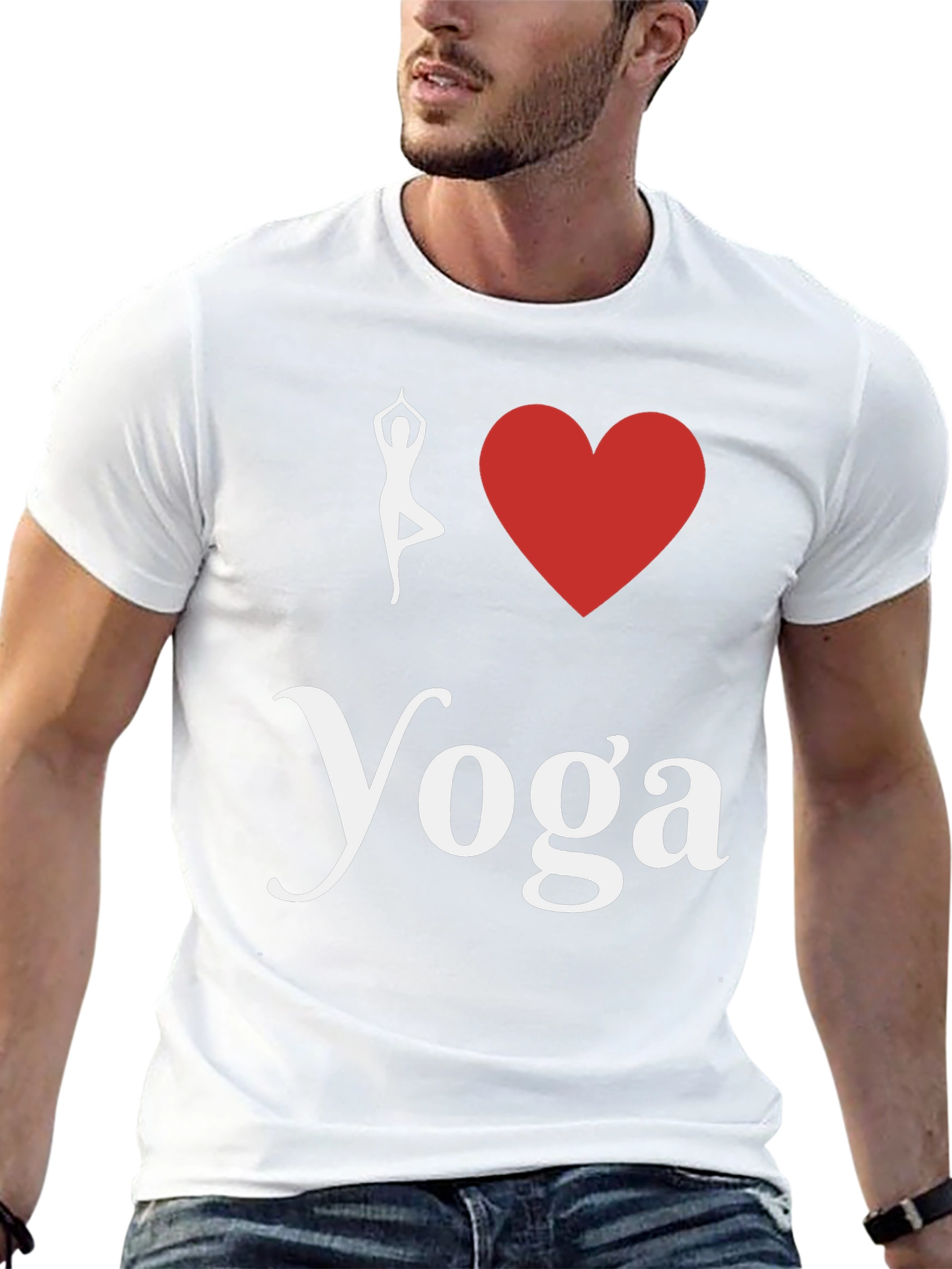 I Love Yoga T-Shirt Black Cotton Blend