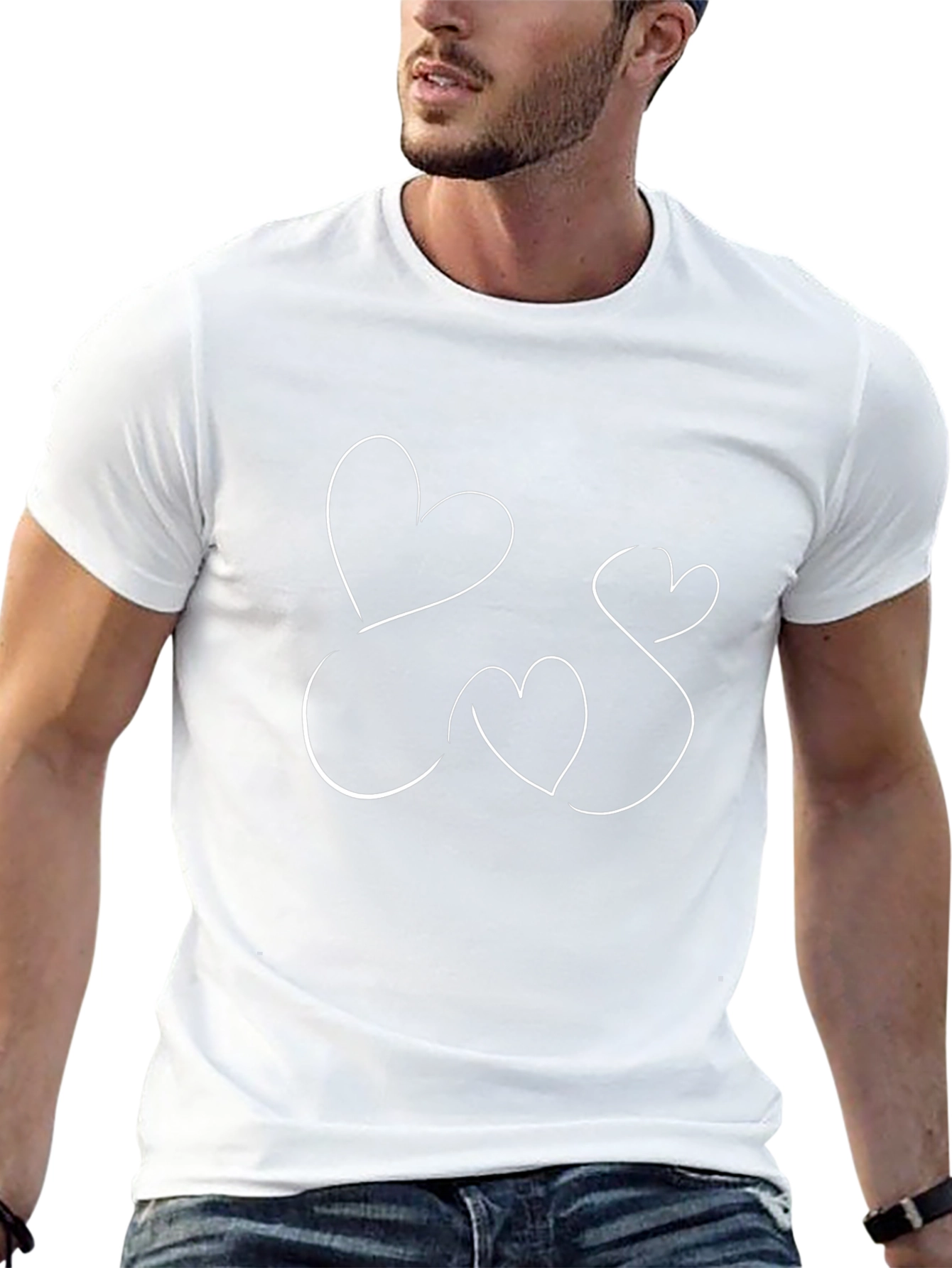 Heart Sketch Tee - Minimalist Love Design