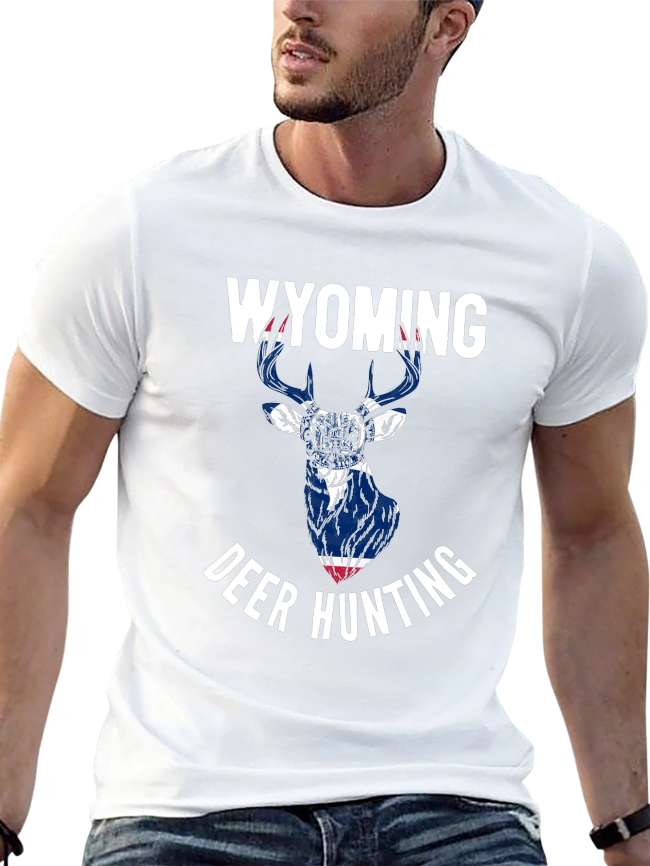 Wyoming Deer Hunting Graphic Tee - Black
