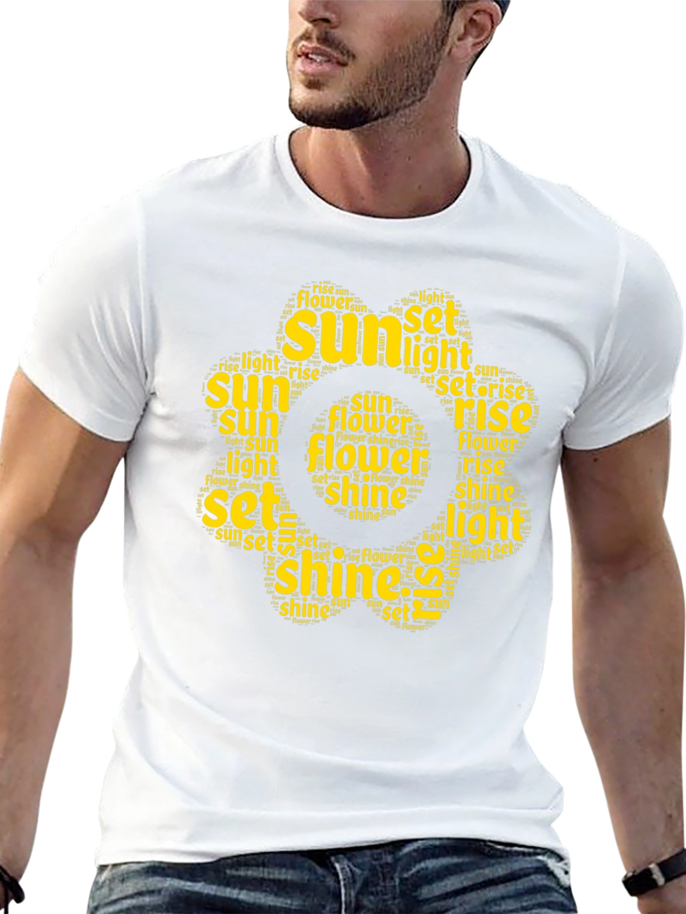 Sunshine Word Art T-Shirt - Black