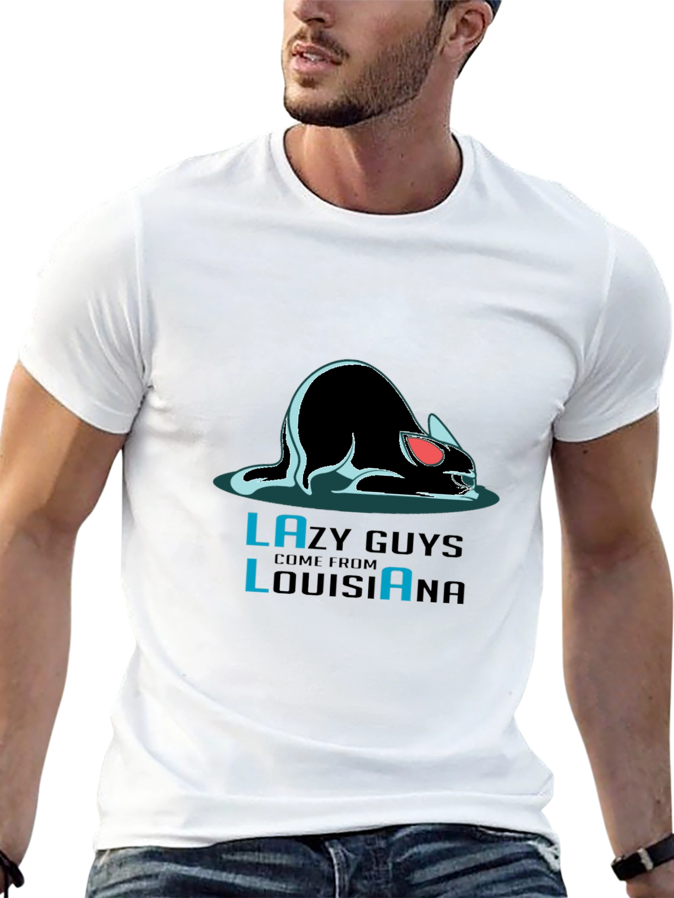 Lazy Guys Louisiana Black T-Shirt