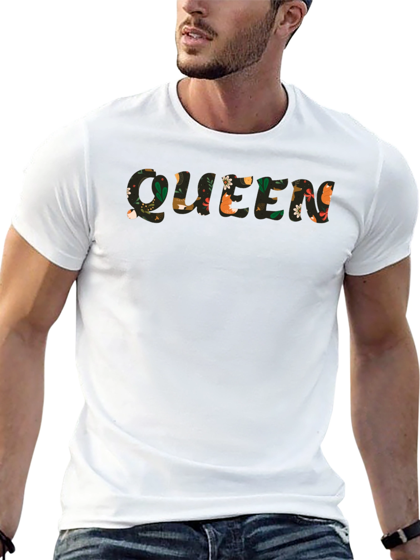 Floral Queen Graphic Black T-Shirt