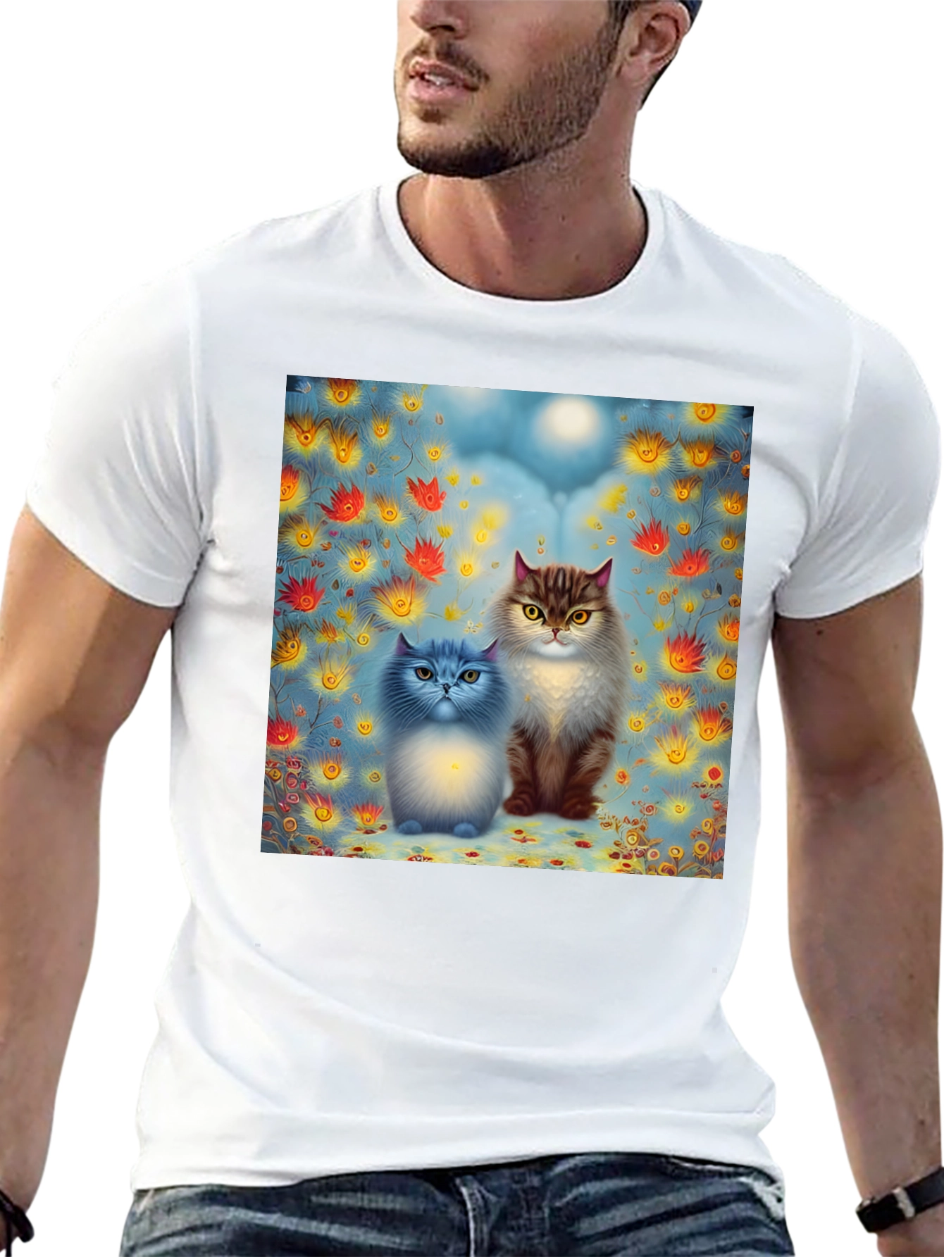 Cats in Bloom Graphic Tee