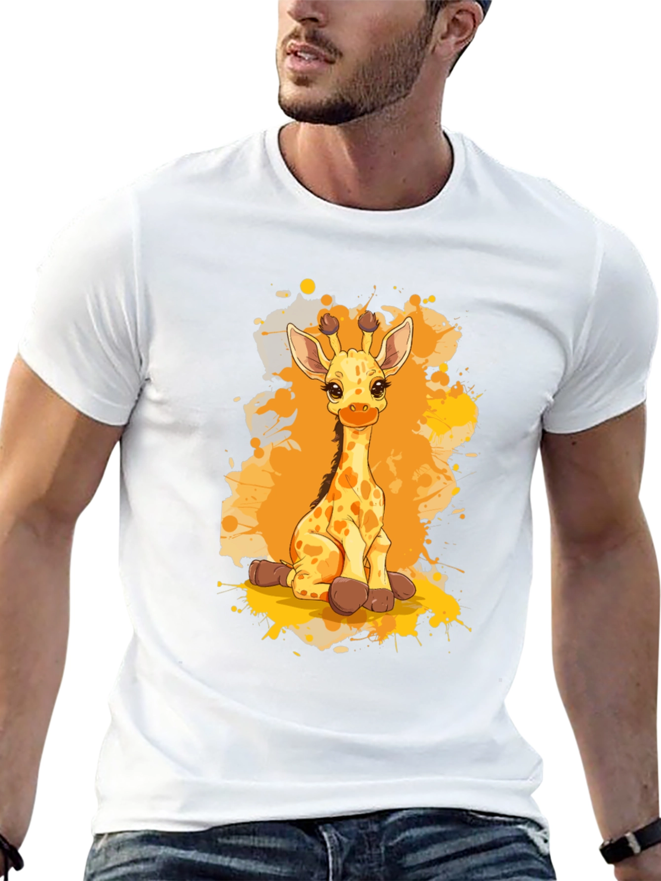 Giraffe T-Shirt - Cute Cartoon Animal Design