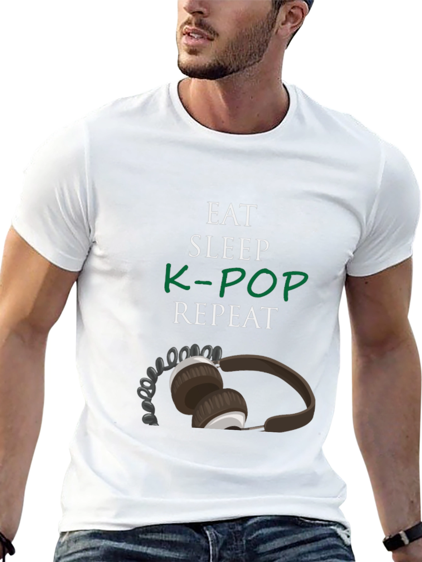 Eat Sleep K-Pop Repeat Graphic Tee