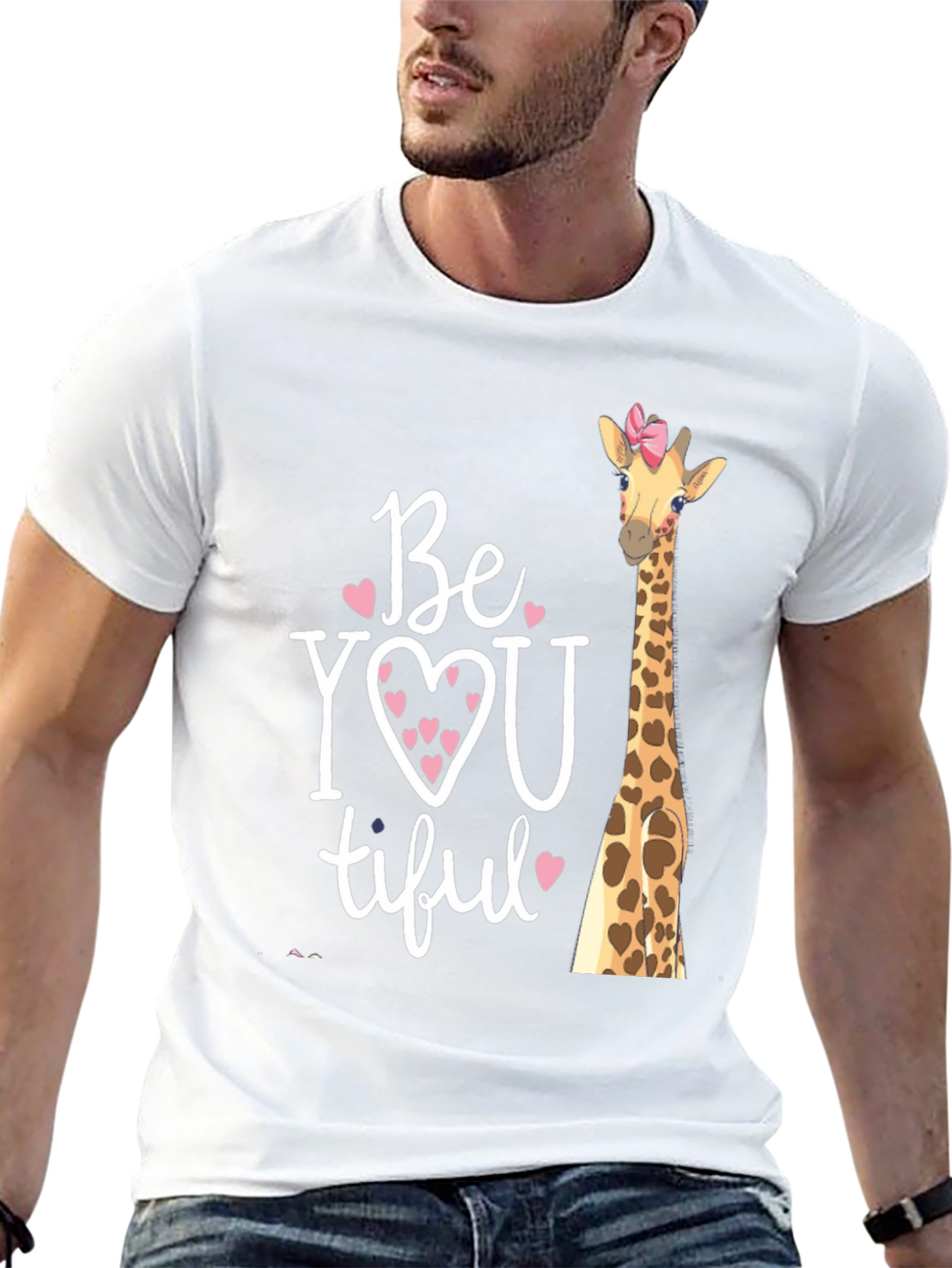 BeYOUtiful Giraffe Graphic Tee - Unisex Black T-Shirt
