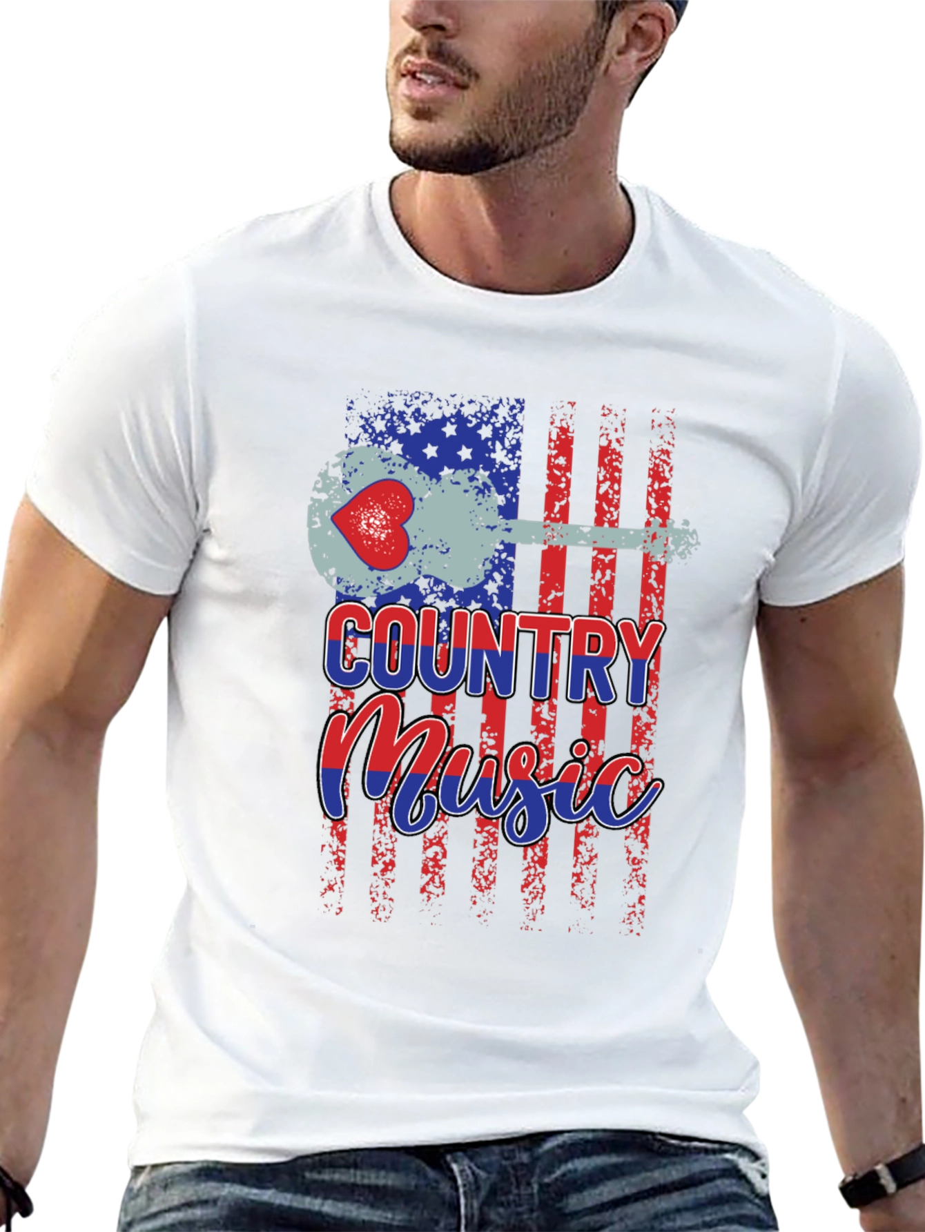 Country Music American Flag Graphic T-Shirt