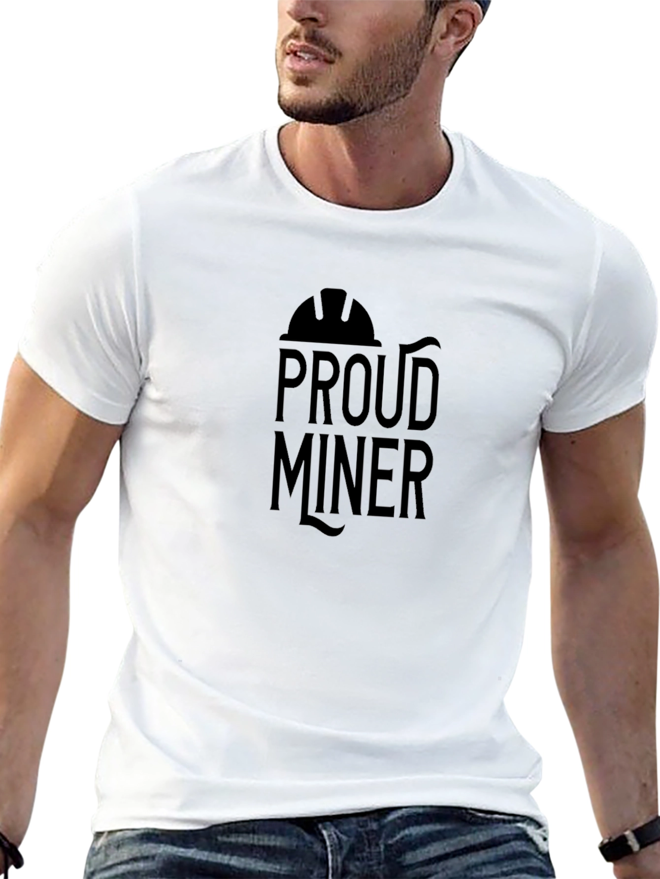 Proud Miner T-Shirt - Black Crew Neck