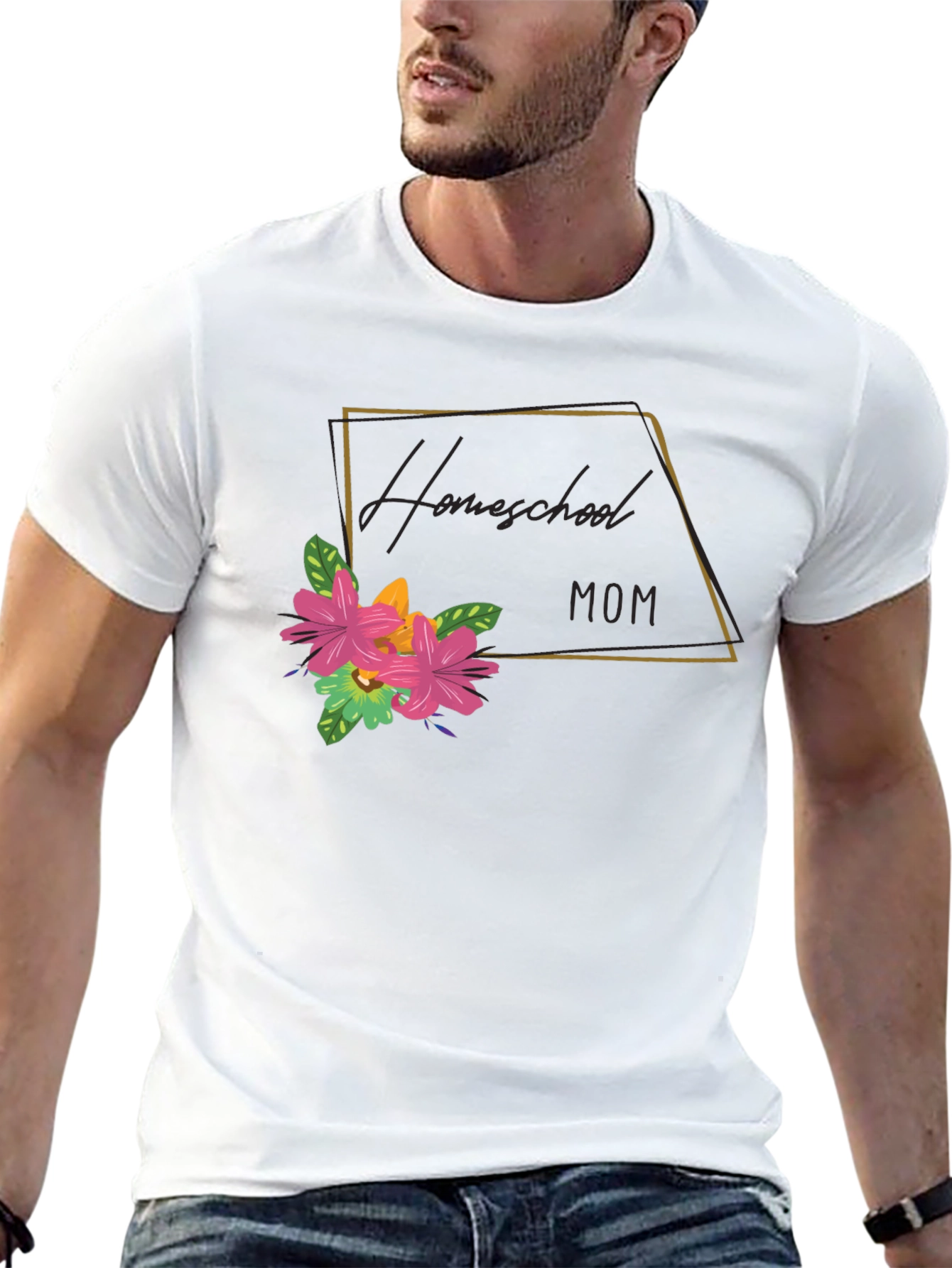 Homeschool Mom Floral Graphic Tee - Soft Cotton