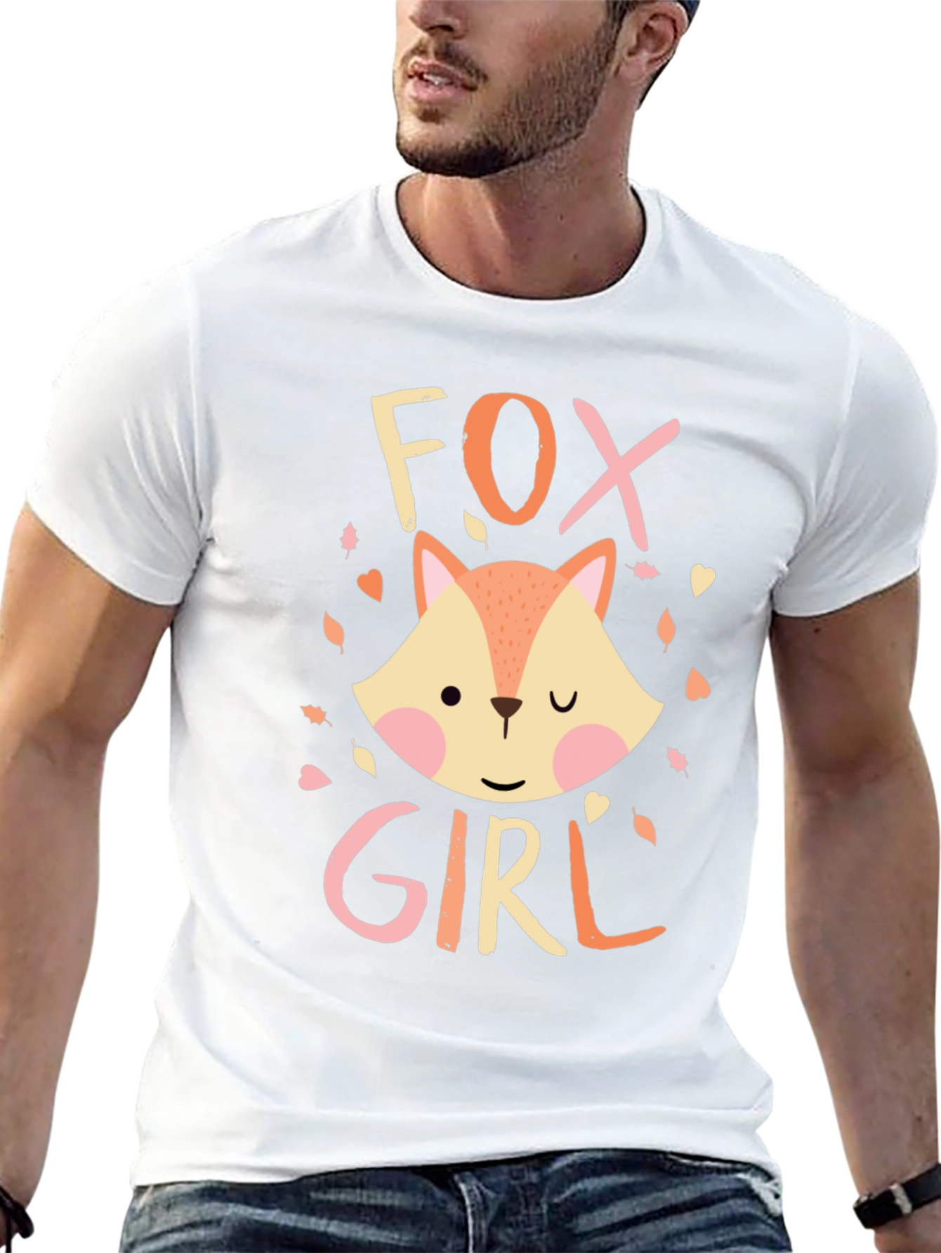 Fox Girl Graphic T-Shirt - Cute Animal Tee