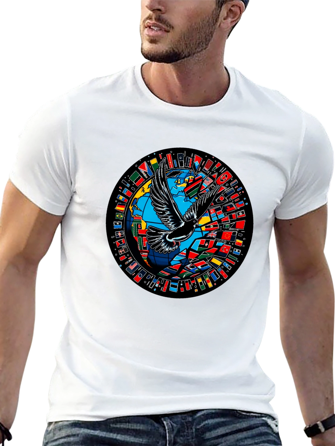 Global Peace Dove Graphic T-Shirt