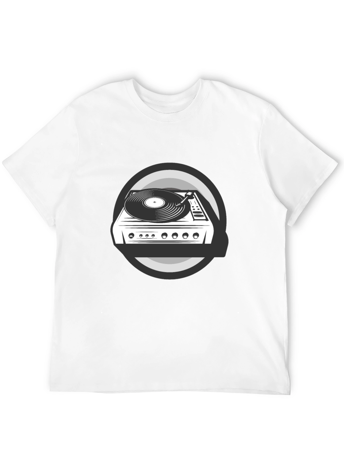 DJ Turntable Graphic Tee - Black