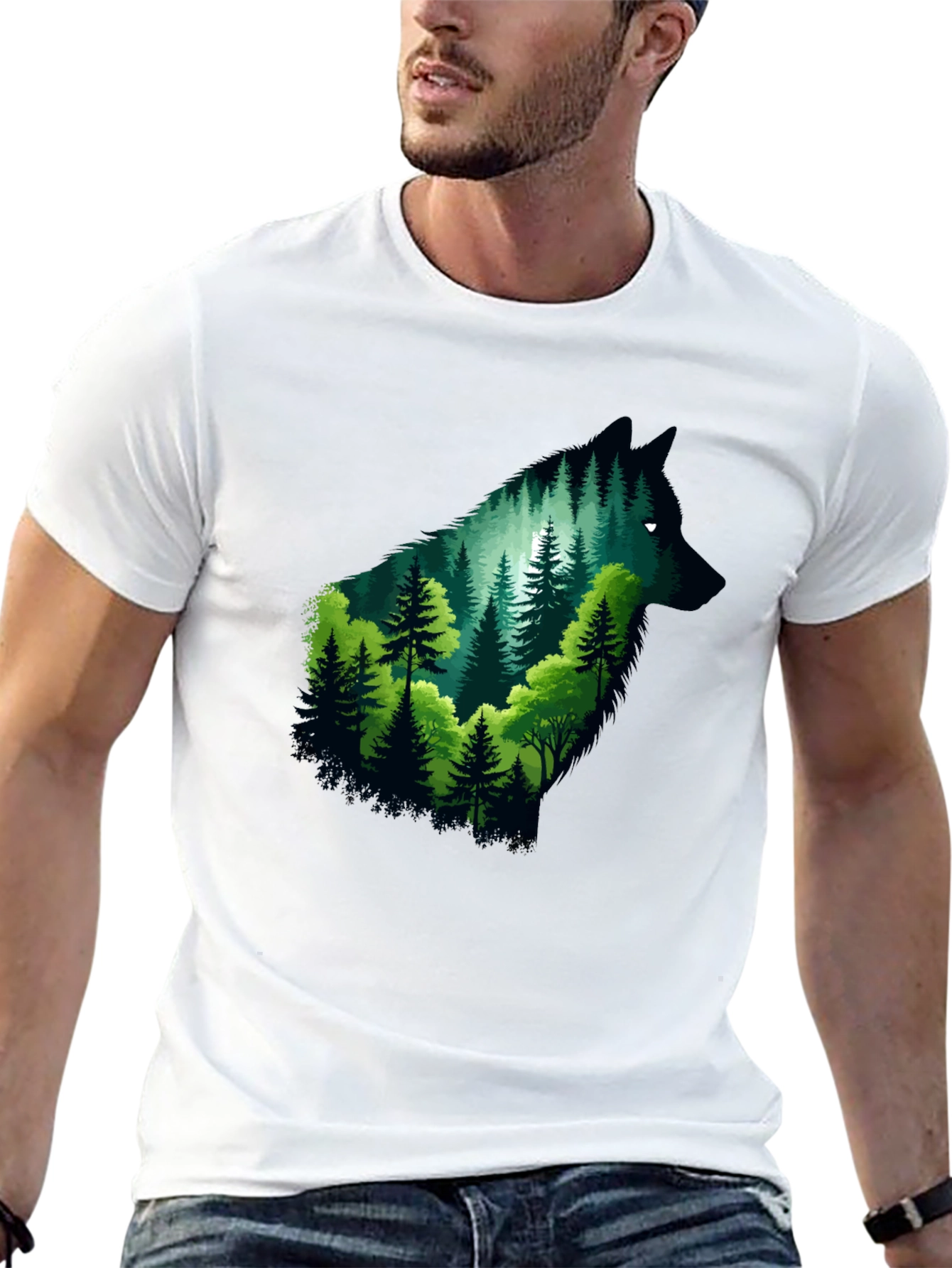 Wolf Forest Graphic Tee - Black