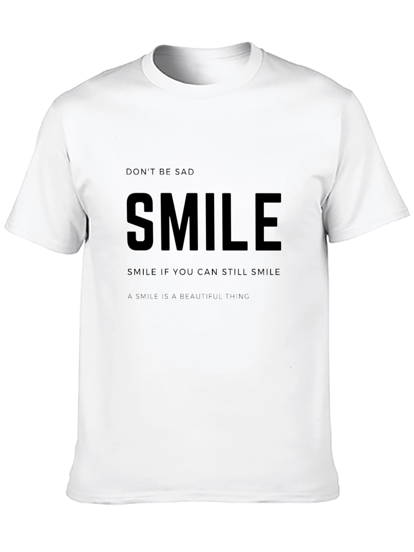 Smile Graphic T-Shirt - Dont Be Sad Black Tee