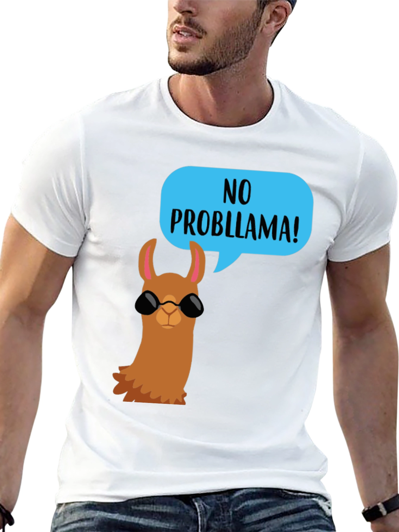 Cool Llama No Probllama Graphic Tee