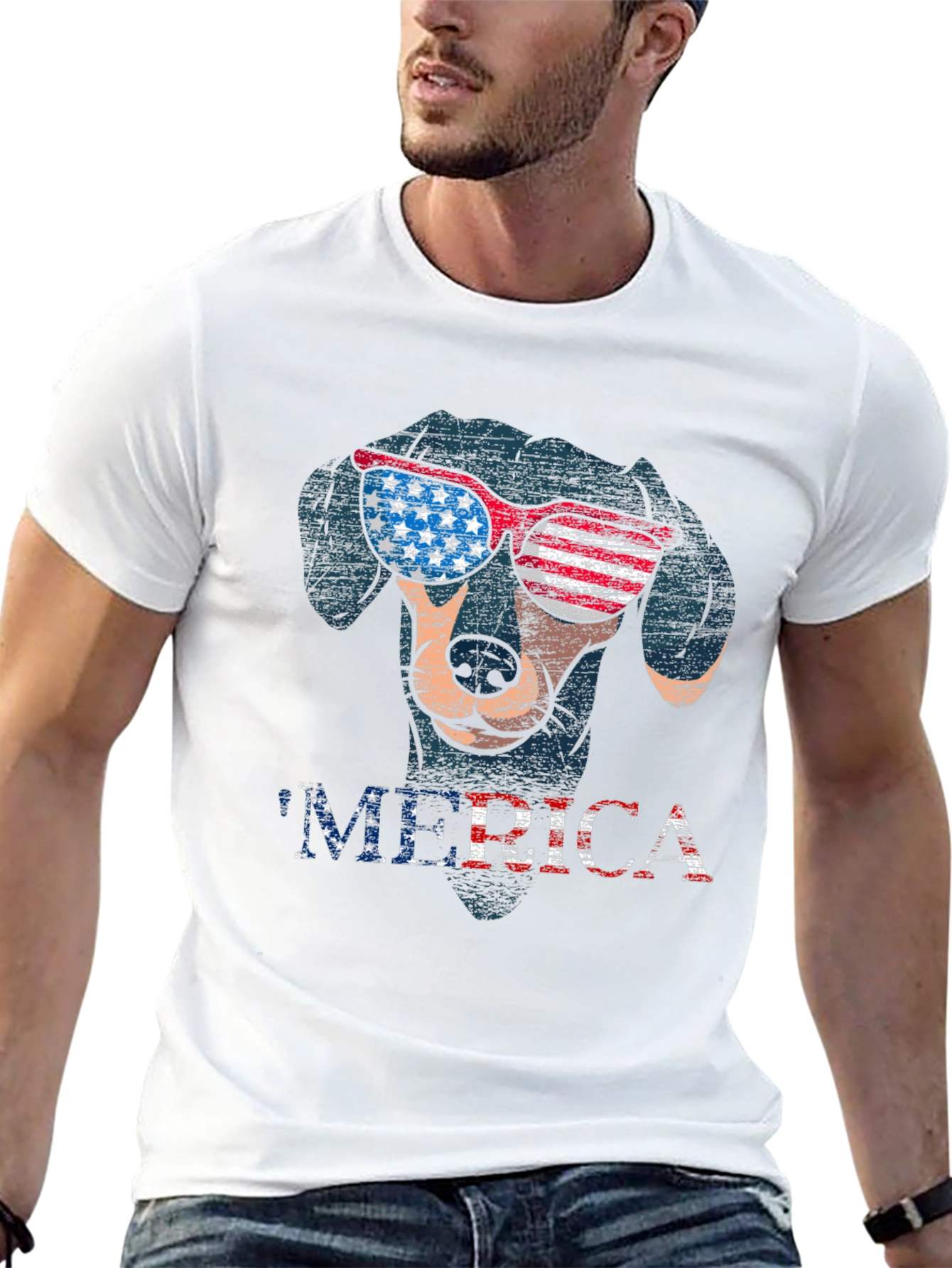 Patriotic Dog T-Shirt - Merica Dachshund