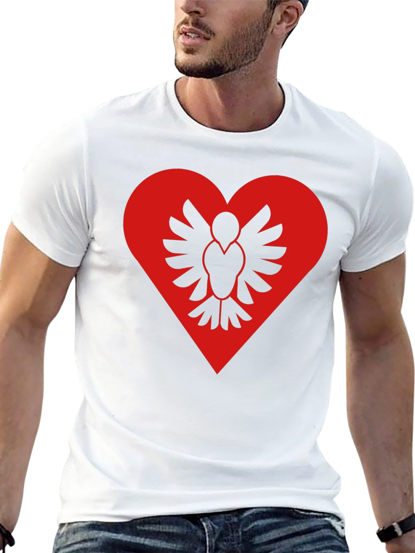Albanian Pride Heart T-Shirt - Black Cotton Tee