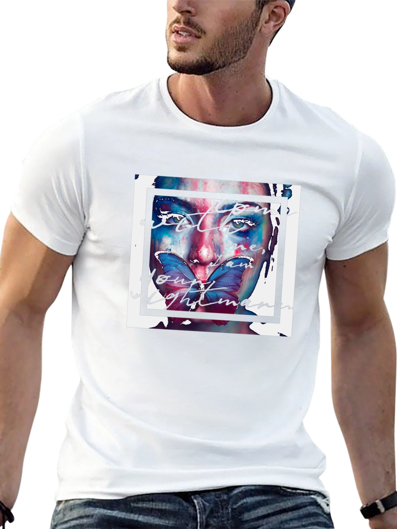 Artistic Butterfly Face Graphic Tee