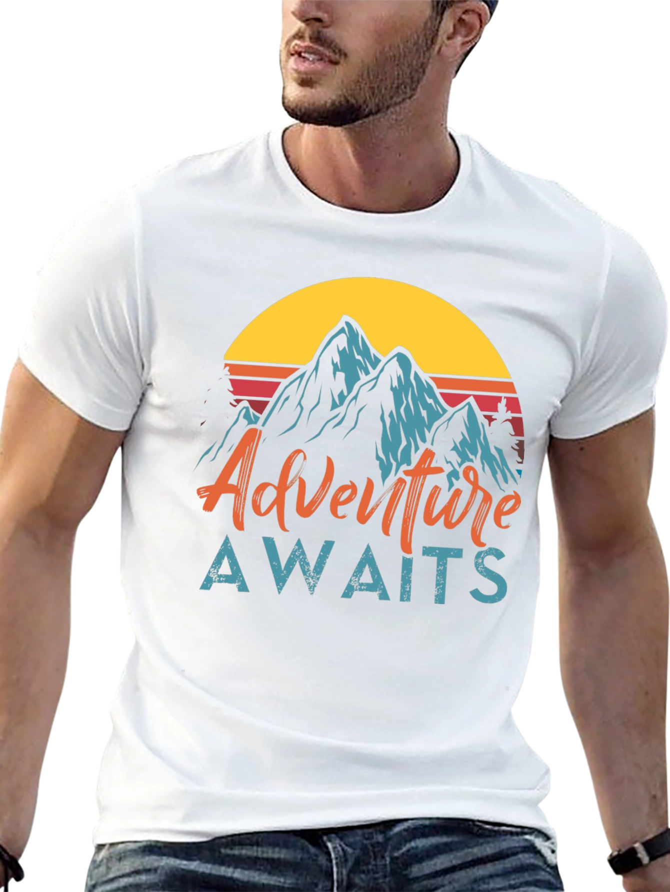 Adventure Awaits Graphic Tee - Mountain Design