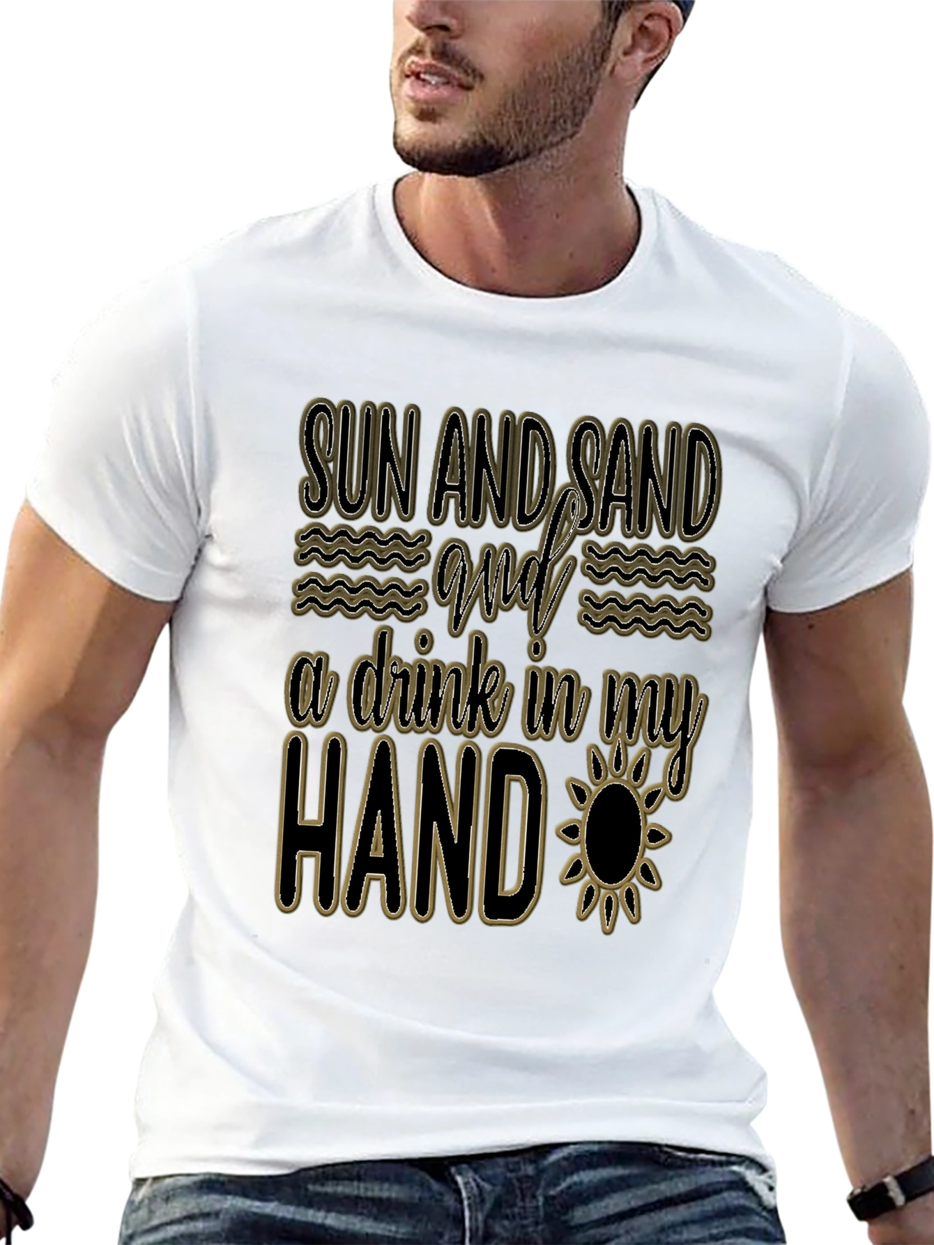 Sun Sand & Drink Mens Graphic Tee