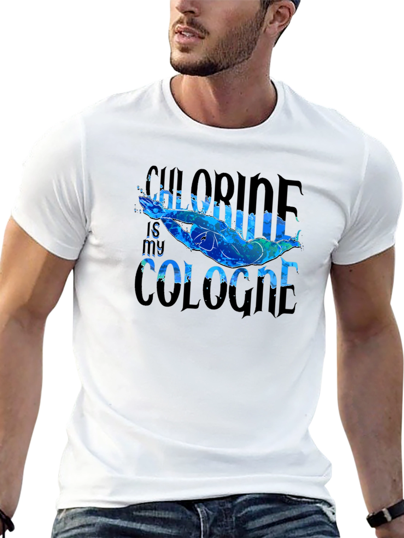 Chlorine is My Cologne Swimmer Graphic T-Shirt