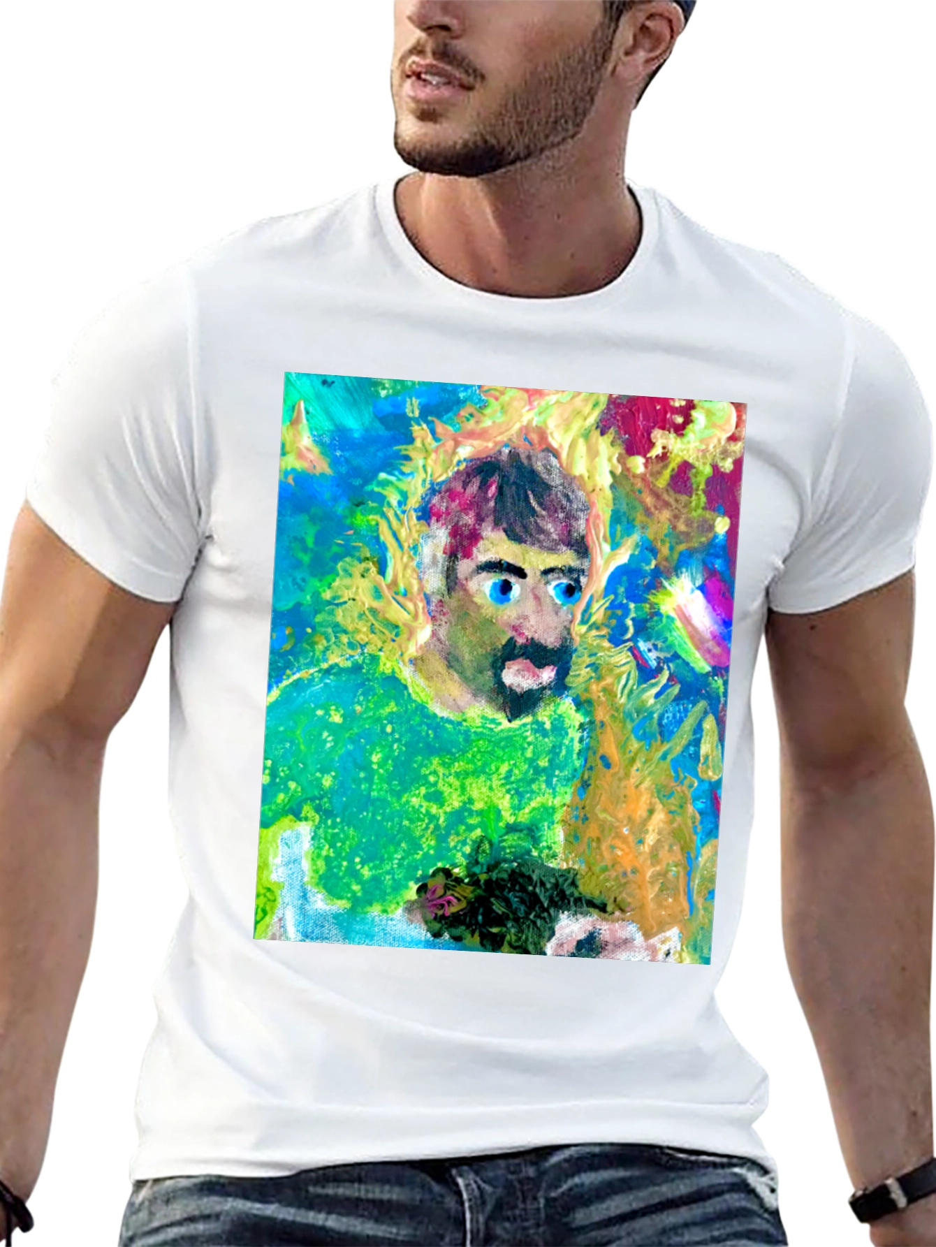 Artistic Man Graphic Tee - Bold Expression
