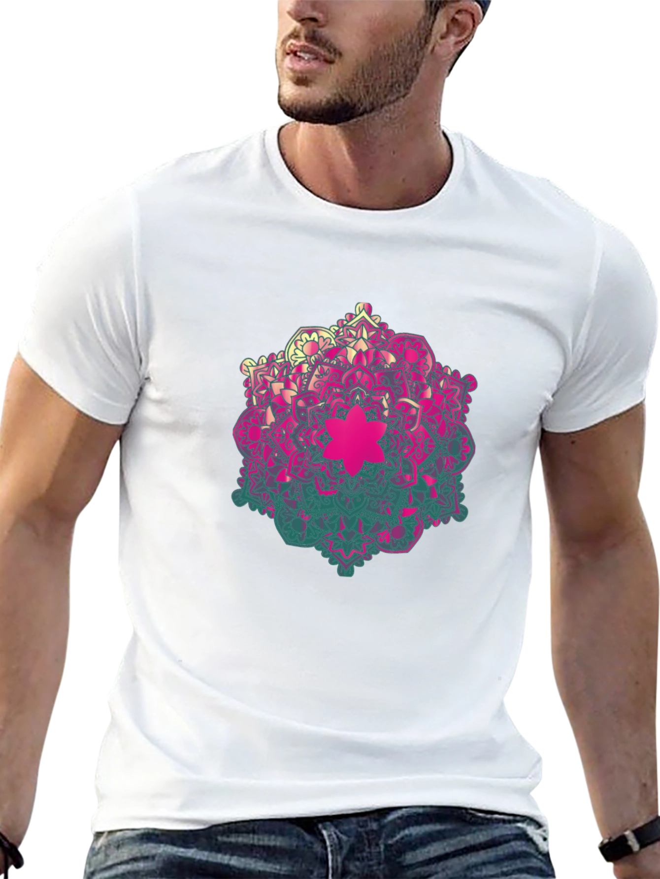 Mandala Graphic Mens Black T-Shirt