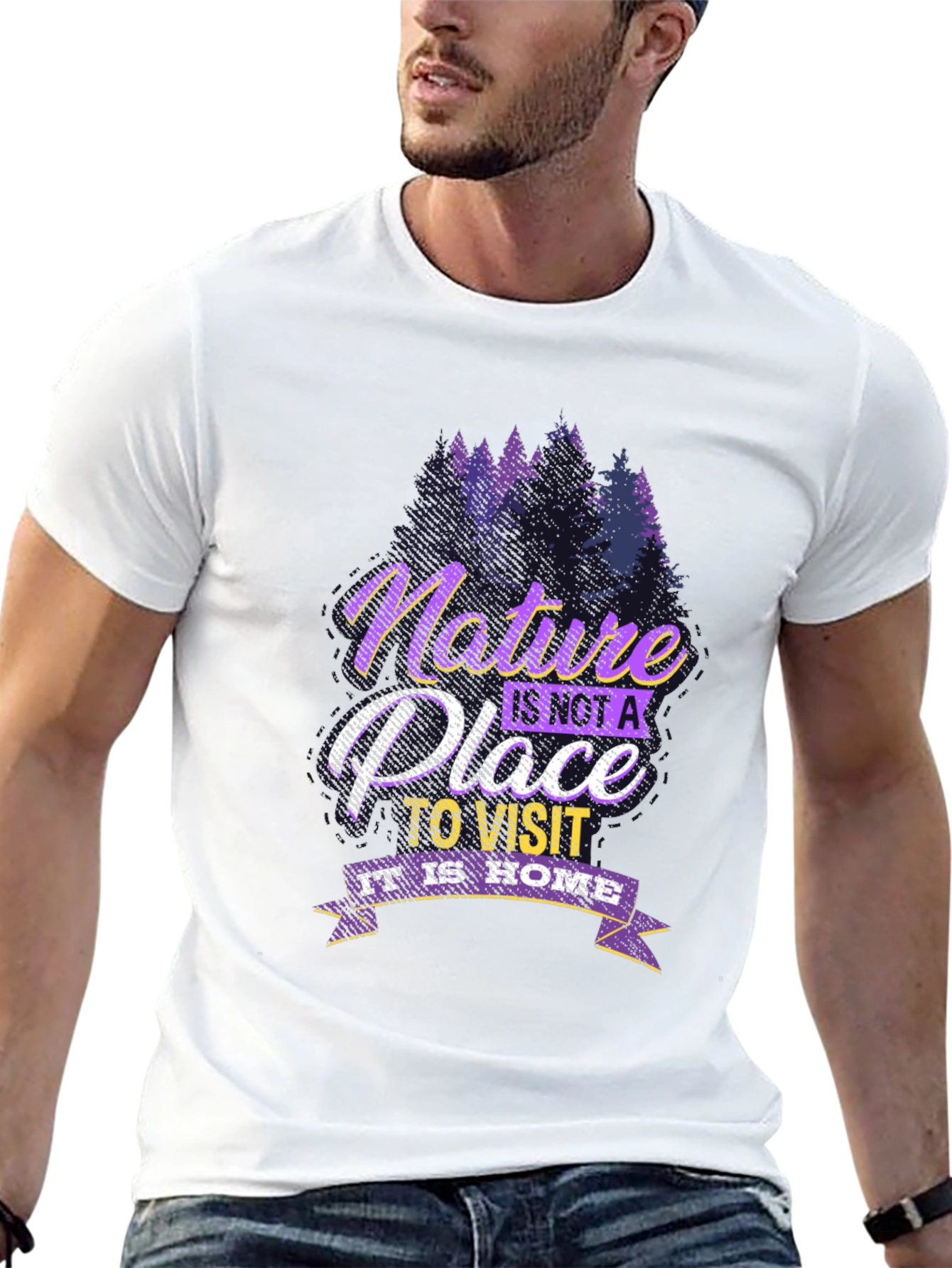 Nature is Home Graphic Tee - Black Cotton Shirt