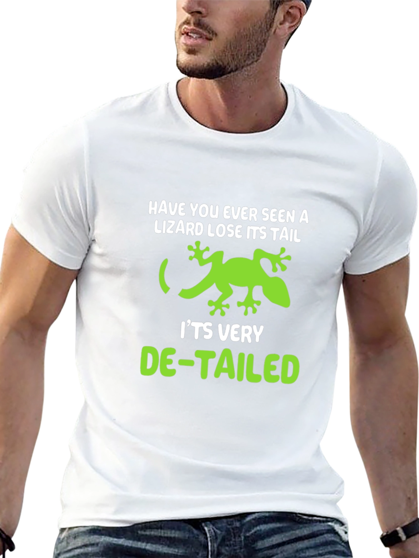Lizard Pun Graphic Tee - De-Tailed Humor T-Shirt