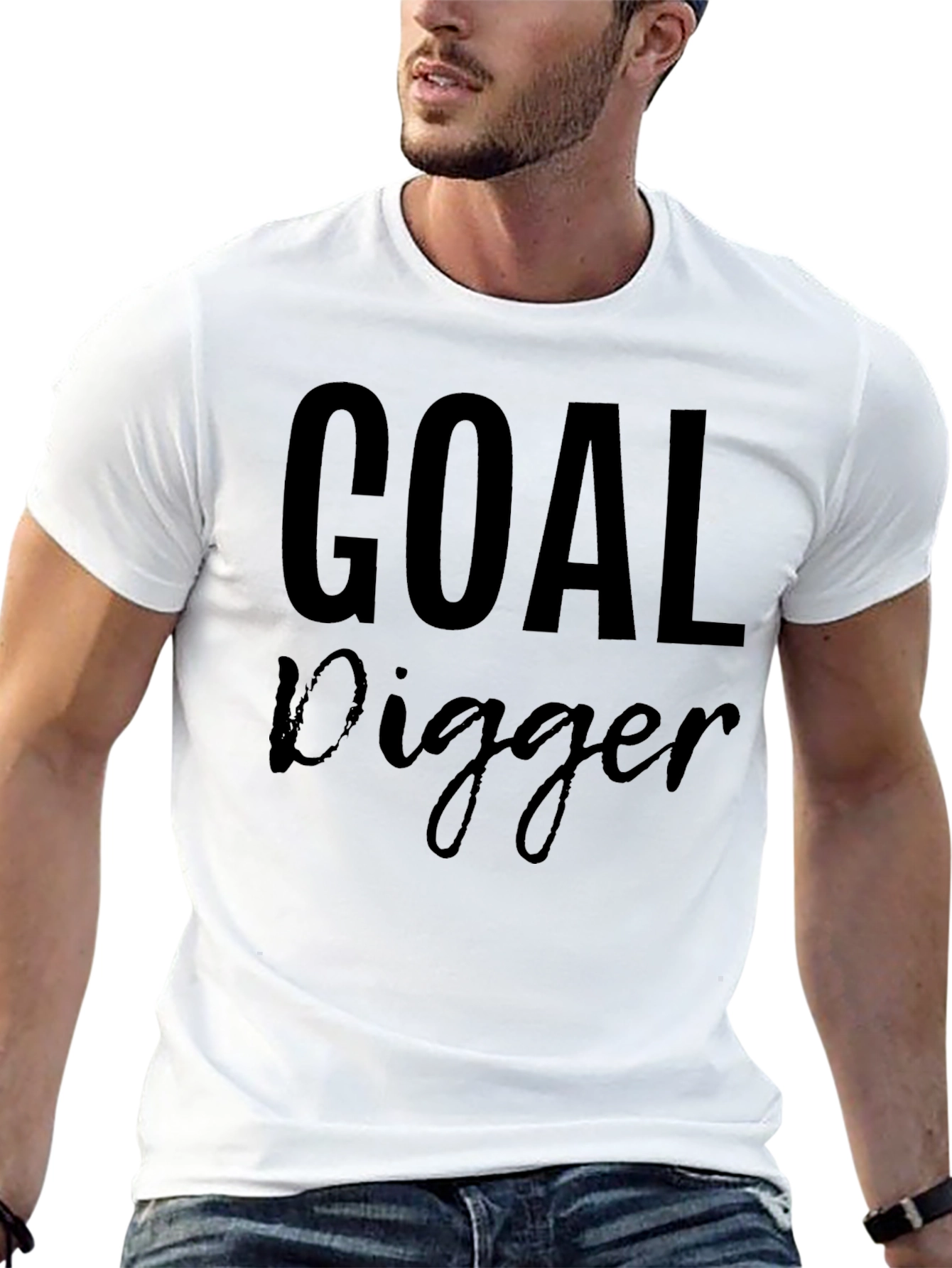 Goal Digger Graphic T-Shirt - Black Cotton Tee