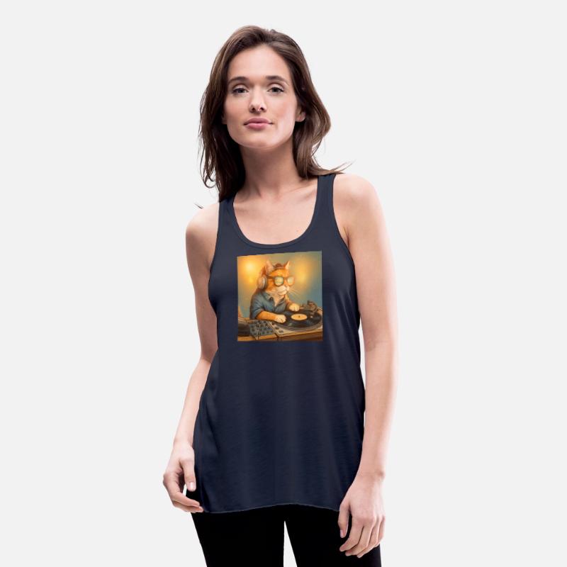 Funny Vintage Cat DJ Tropical Beach Gift