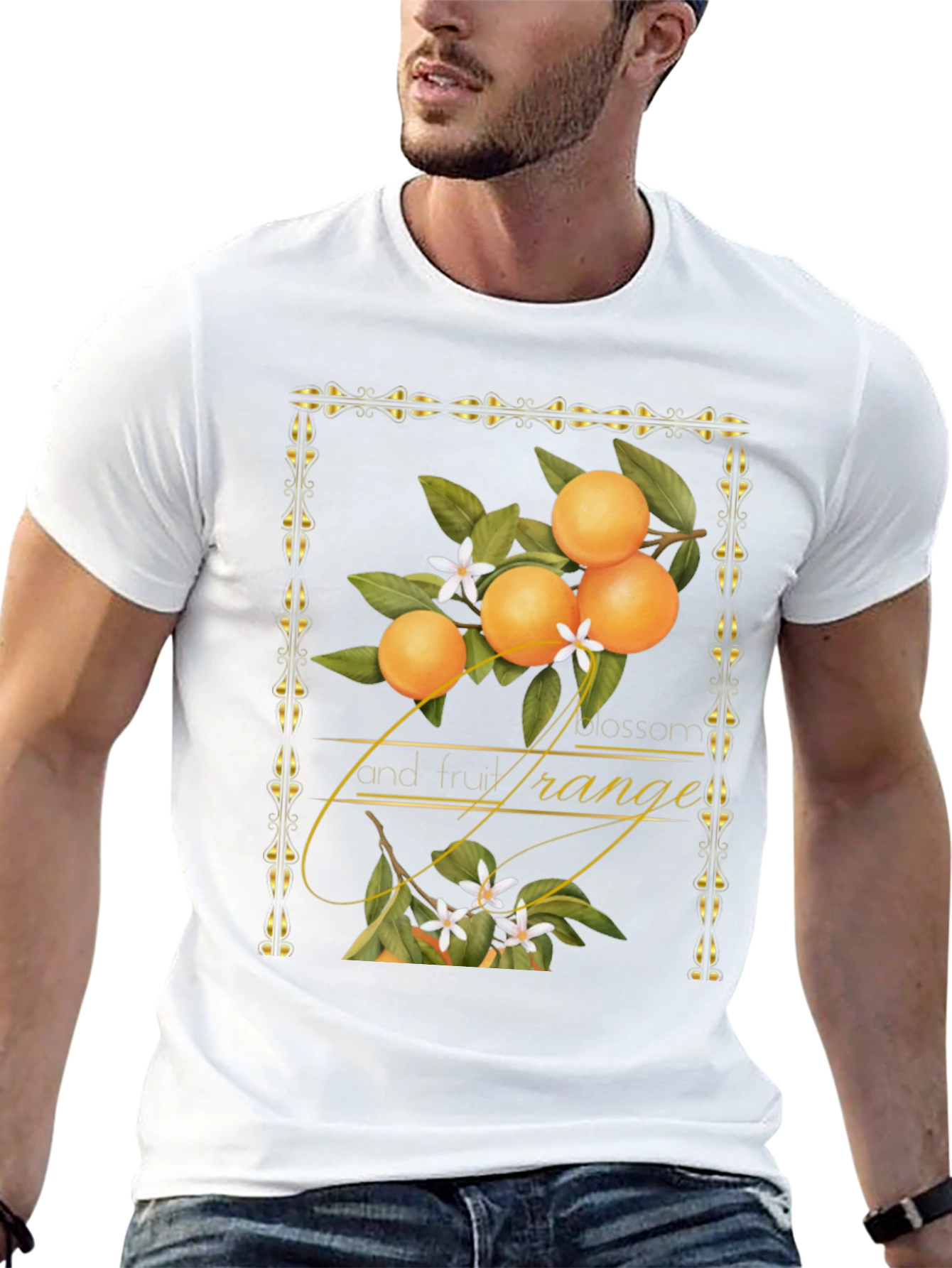 Orange Blossom & Fruit Graphic T-Shirt