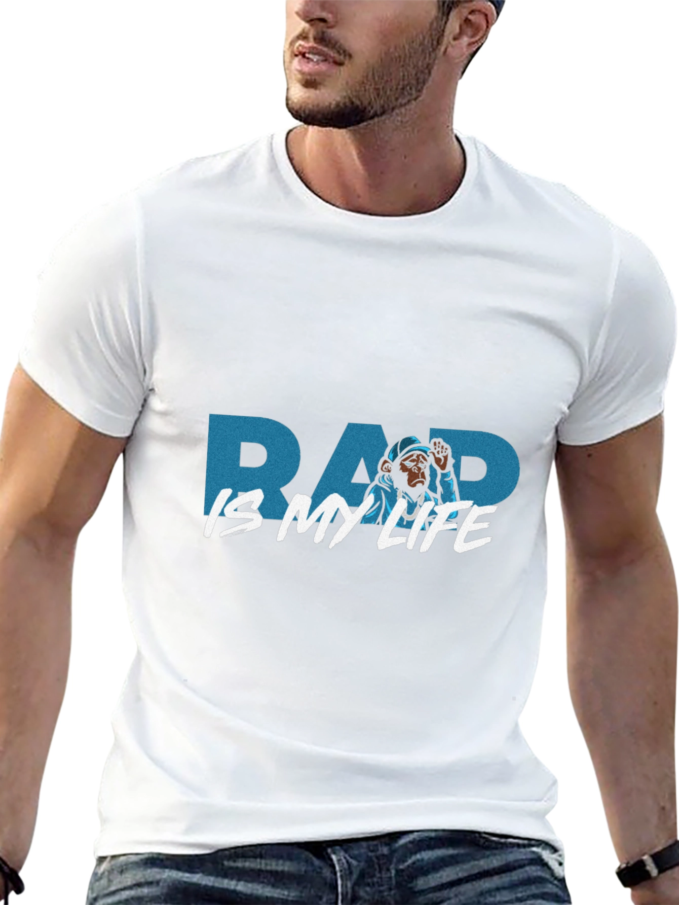 Rap Is My Life Monkey Graphic Black T-Shirt