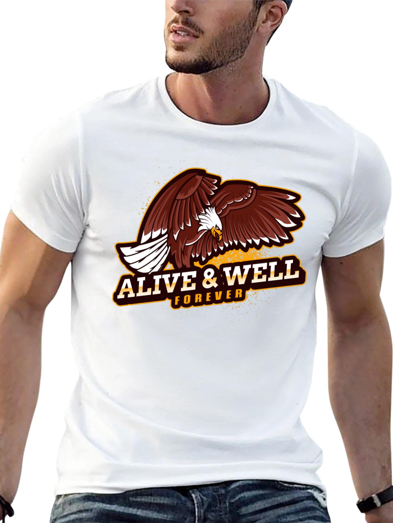 Alive & Well Eagle Graphic T-Shirt - Black