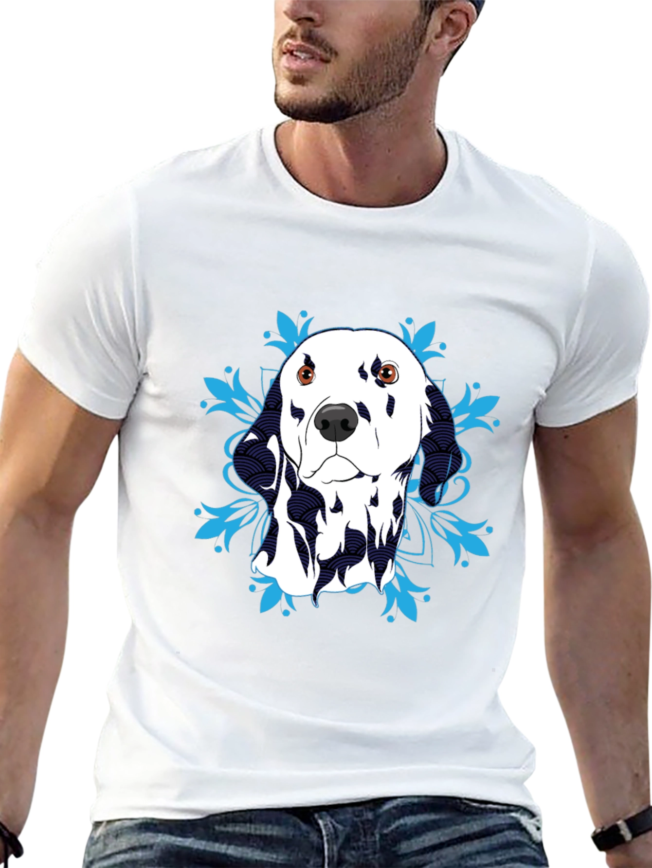 Dalmatian Dog Graphic T-Shirt - Black