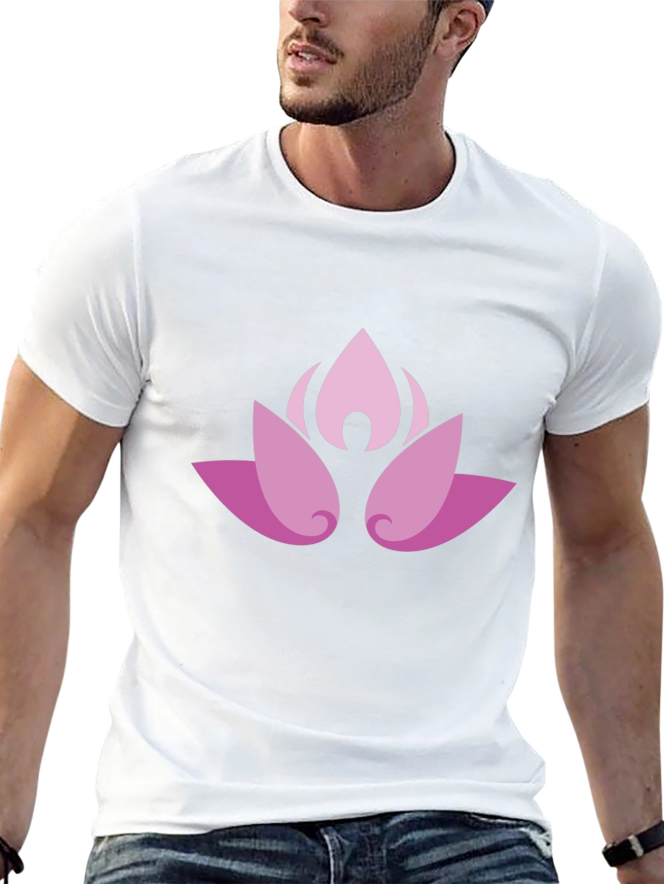 Lotus Blossom Graphic Black T-Shirt