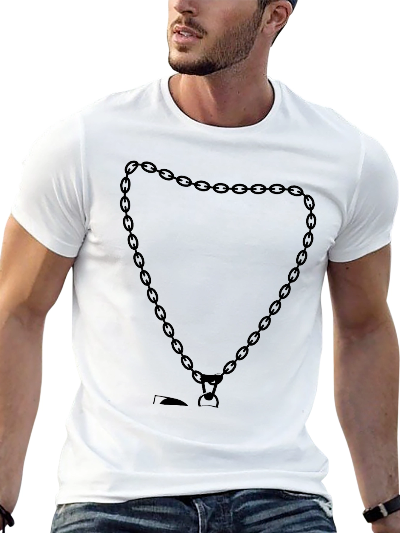 Black Chain Heart Graphic Tee