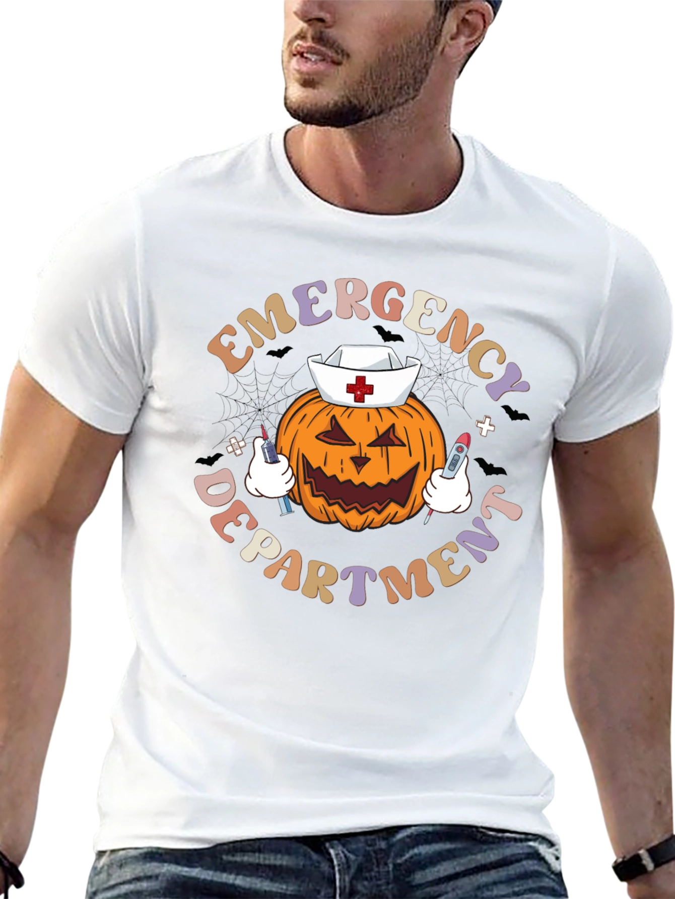 Emergency Dept. Halloween Pumpkin Nurse T-Shirt